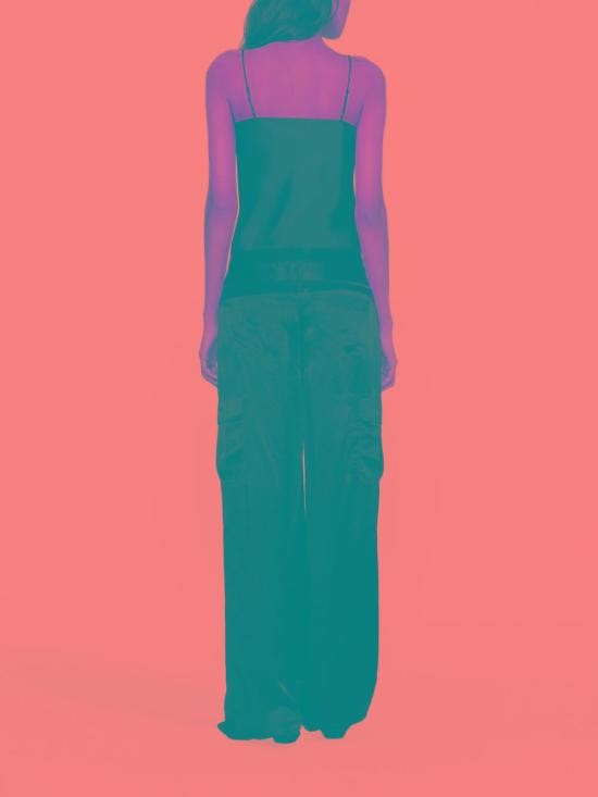 High-Waisted Straight-Leg Pants with Cargo Pockets