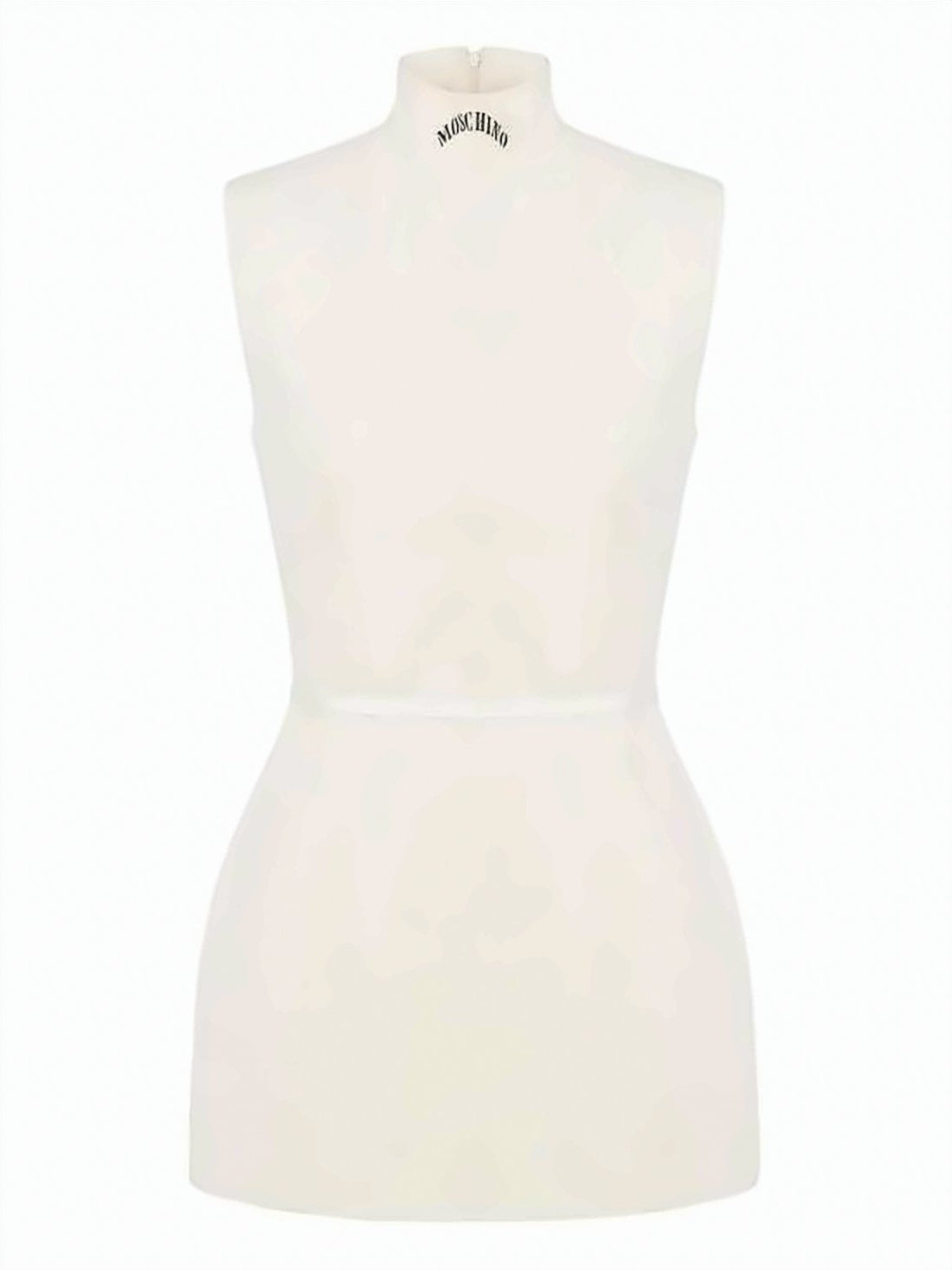 Sleeveless White Cotton Mini Dress