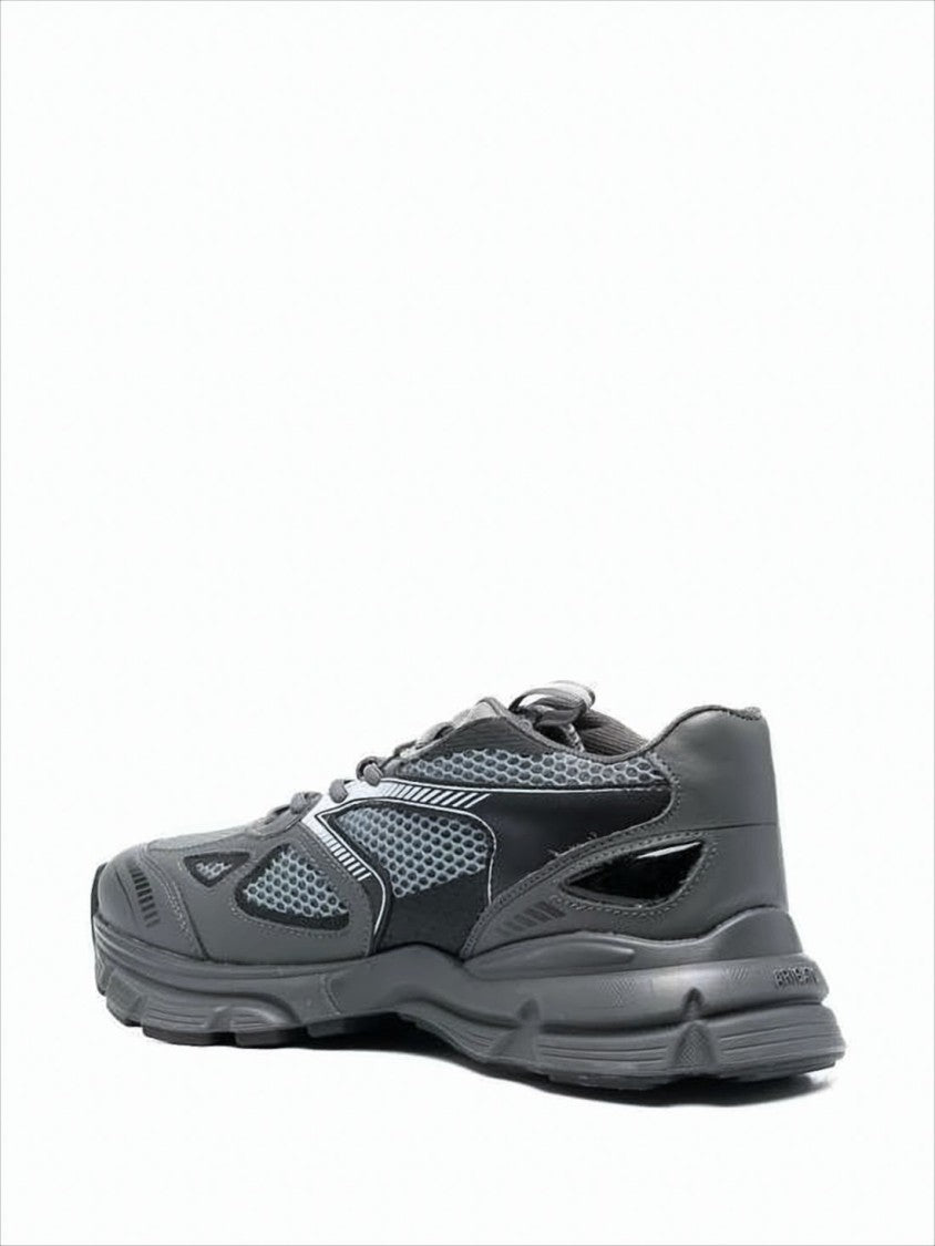 Sporty Grey Sneakers with Mesh and Synthetic Overlays