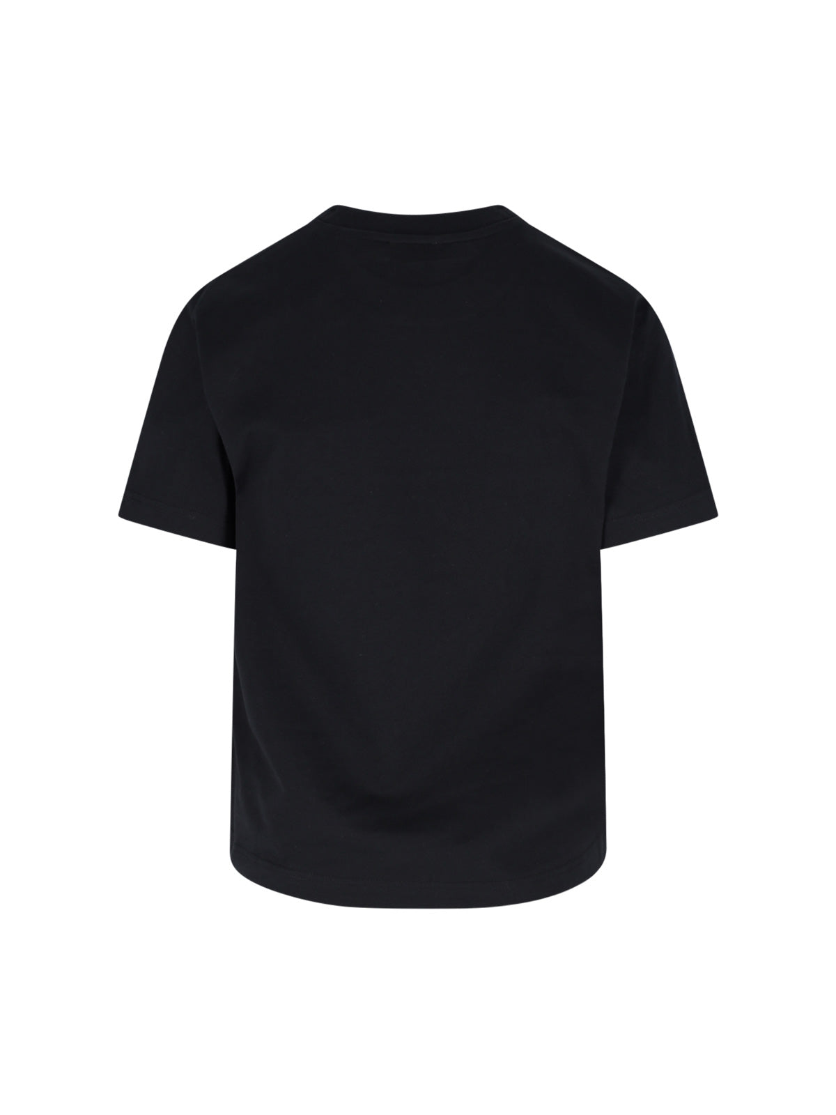 Logo T-Shirt In Black Cotton, Crew Neck