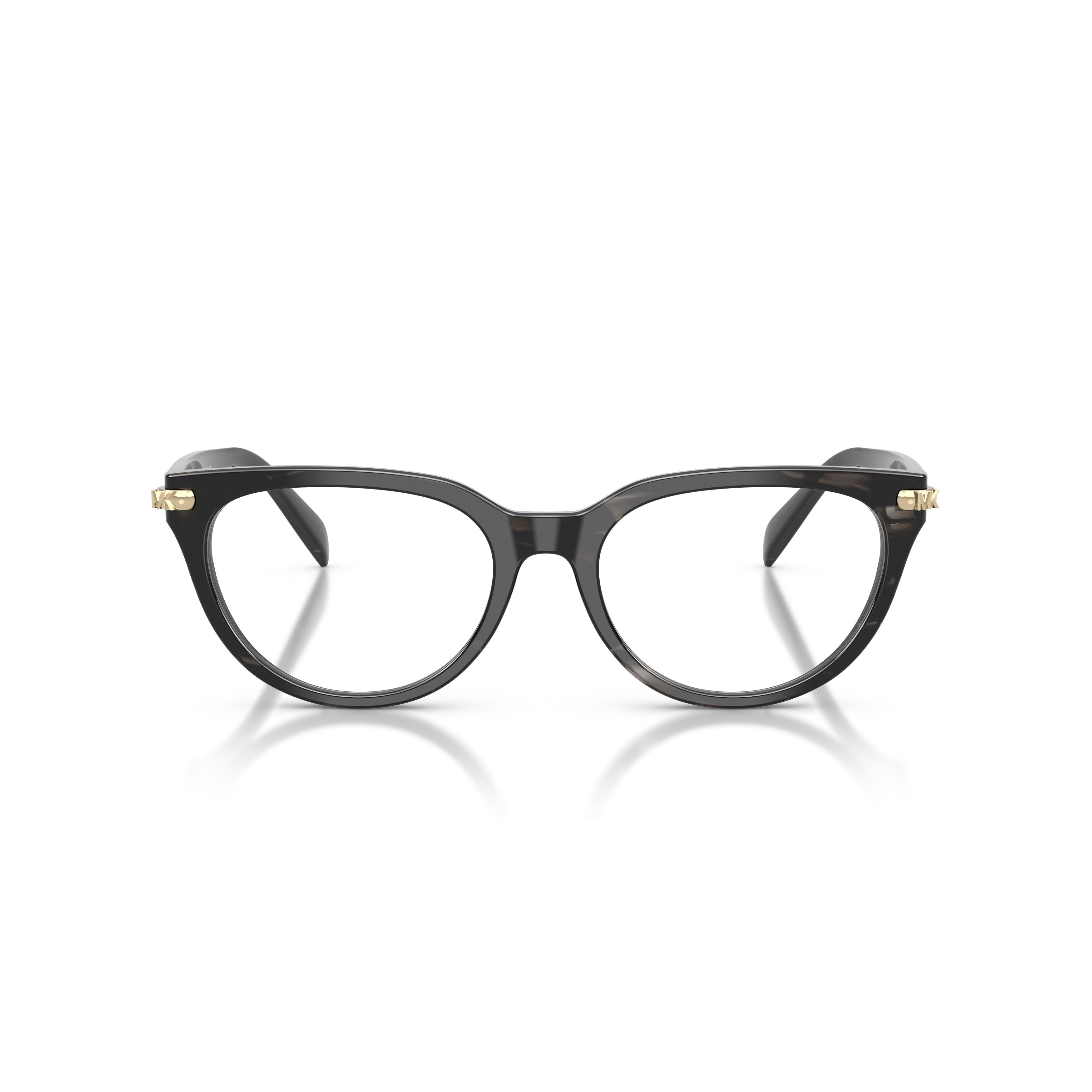 0mk4168d Classic Rounded Frame Eyeglasses with Gold-tone Accents