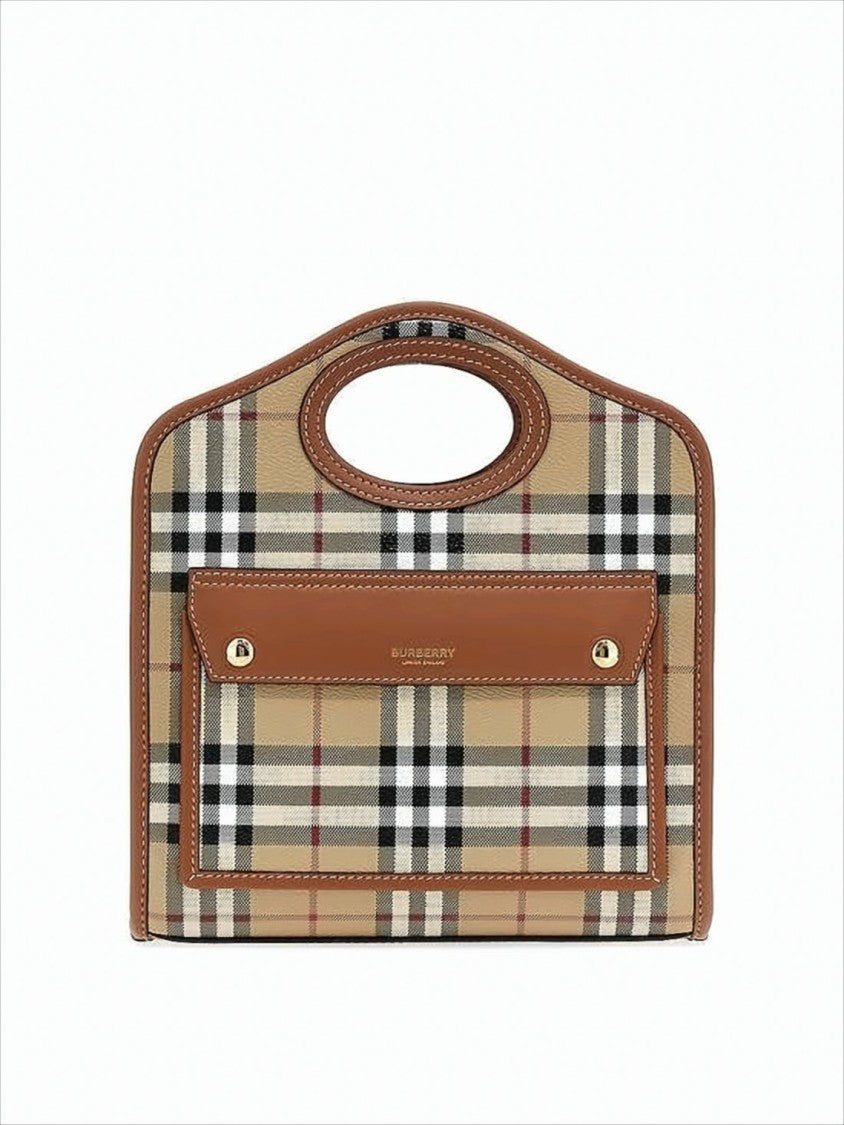 Structured Check Tote Bag