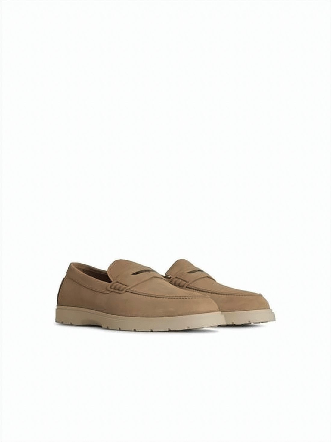 Minimalist Calf Leather Loafers with Rubber Sole