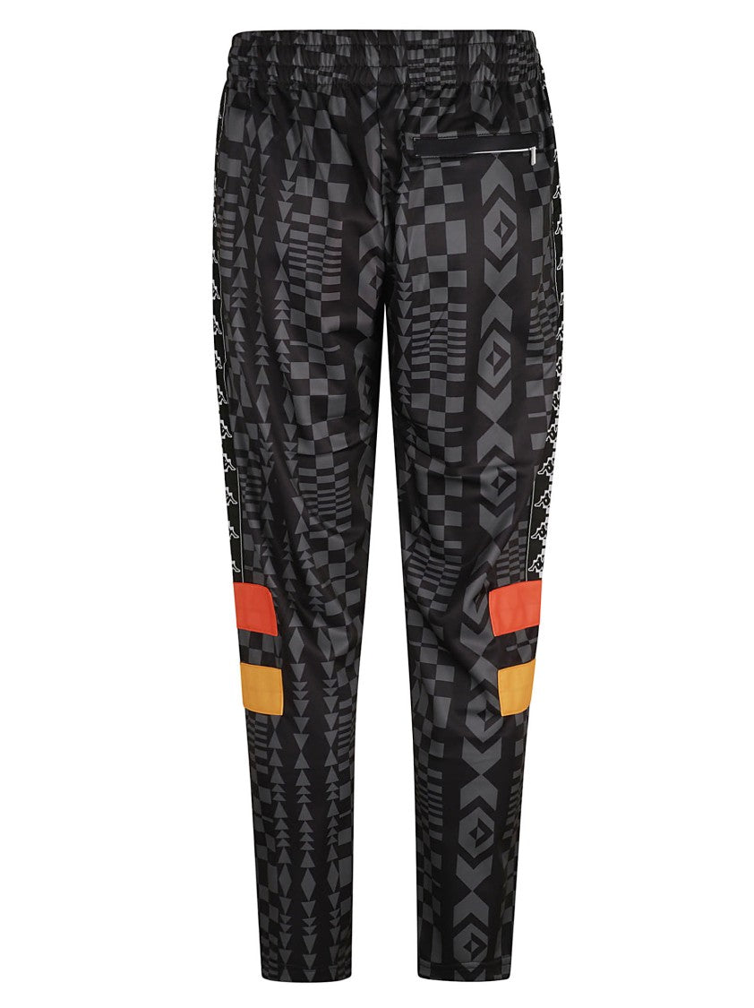 Geometric Pattern Trousers With Tapered Legs