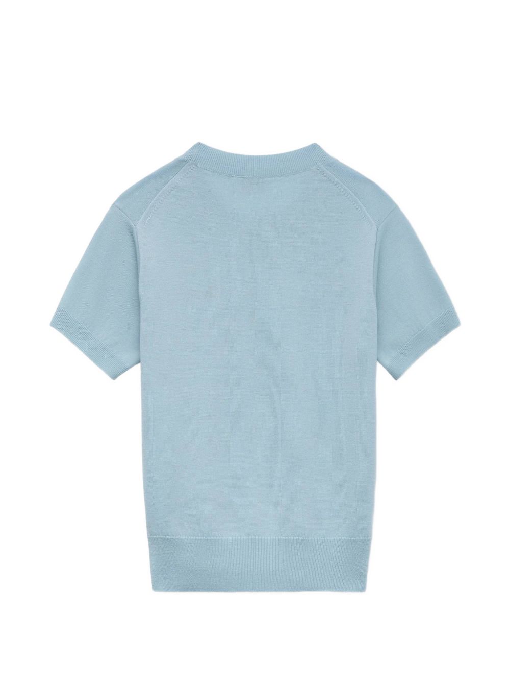 Cropped Short-Sleeved Top with Ribbed Trim