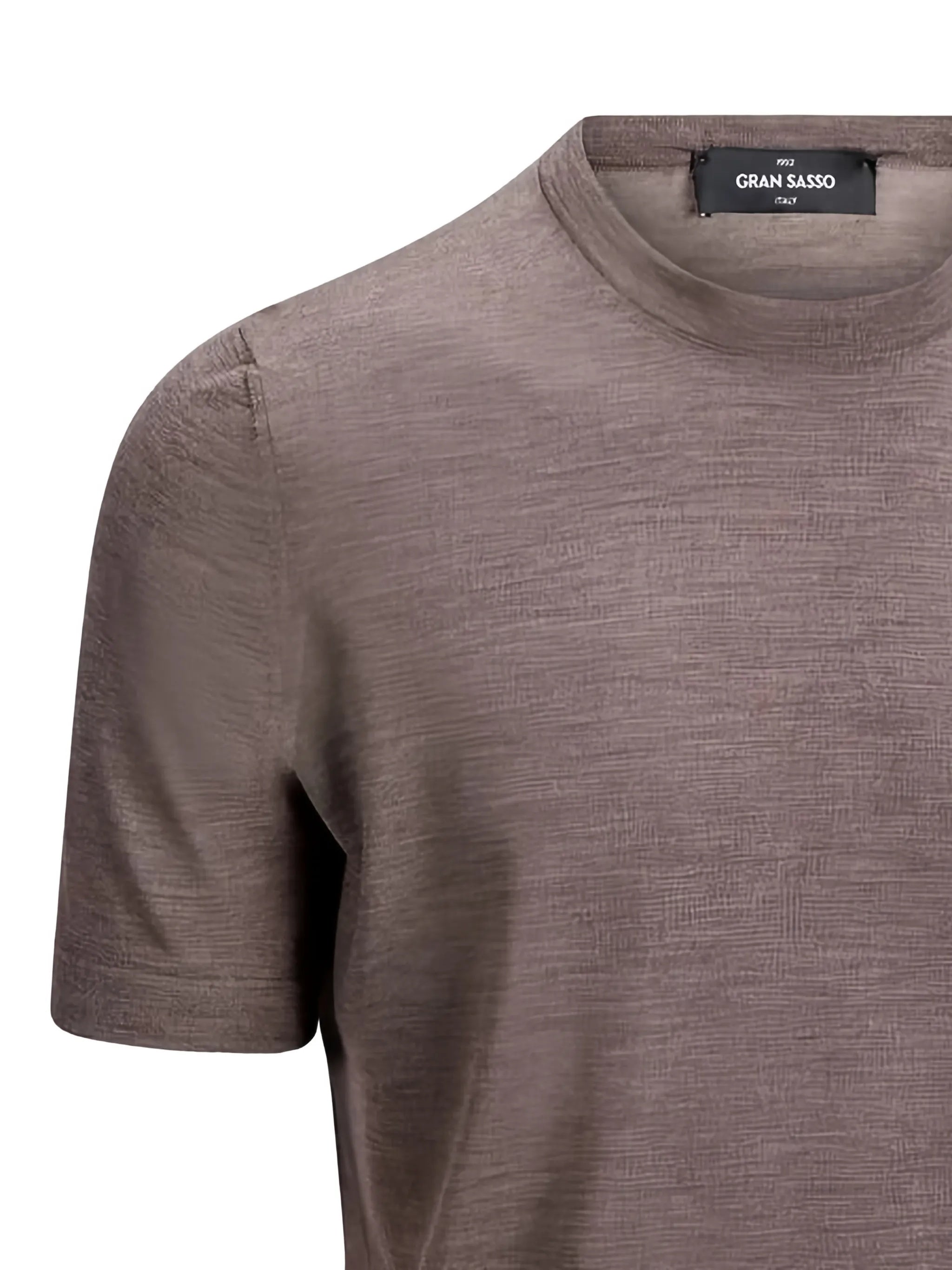 Paricollo Short-Sleeved Textured Crew Neck Top