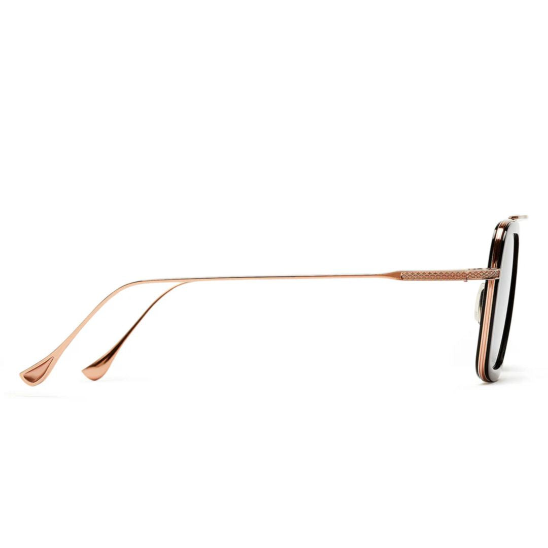 Flight.006 Bold Square Frame Sunglasses with Rose Gold Finish