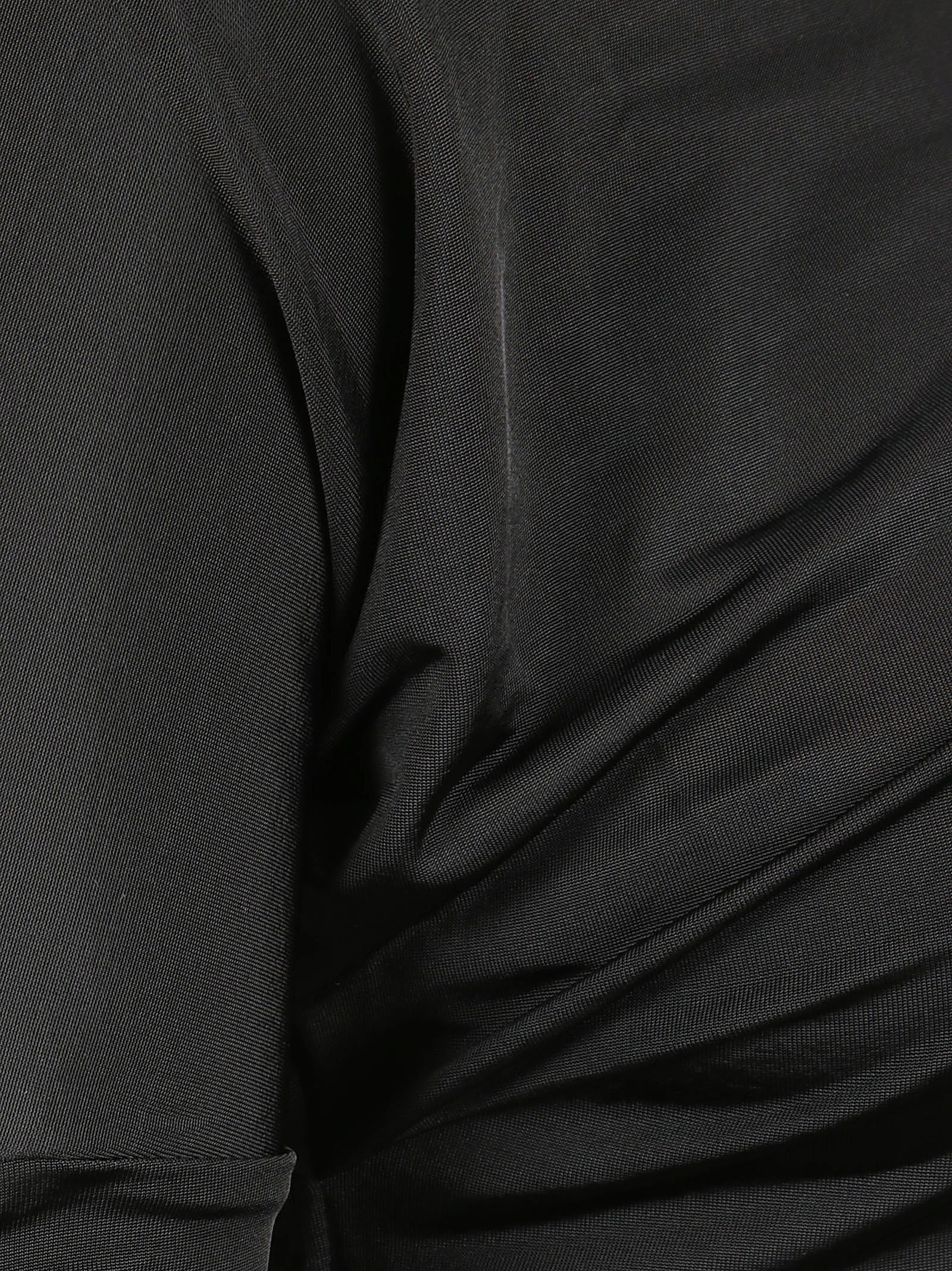 Draped Long-Sleeved Top With Asymmetric Neckline