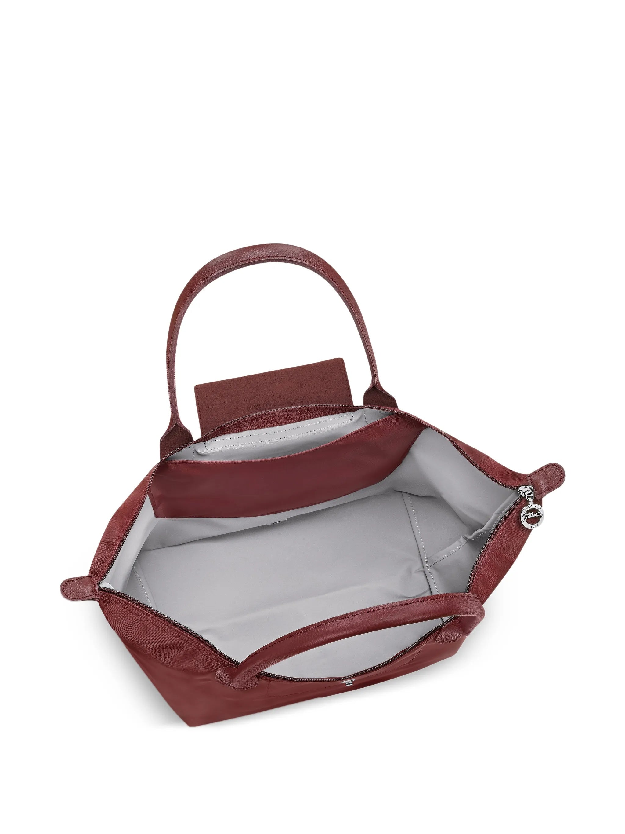 Structured Trapezoidal Tote Bag With Zippered Top
