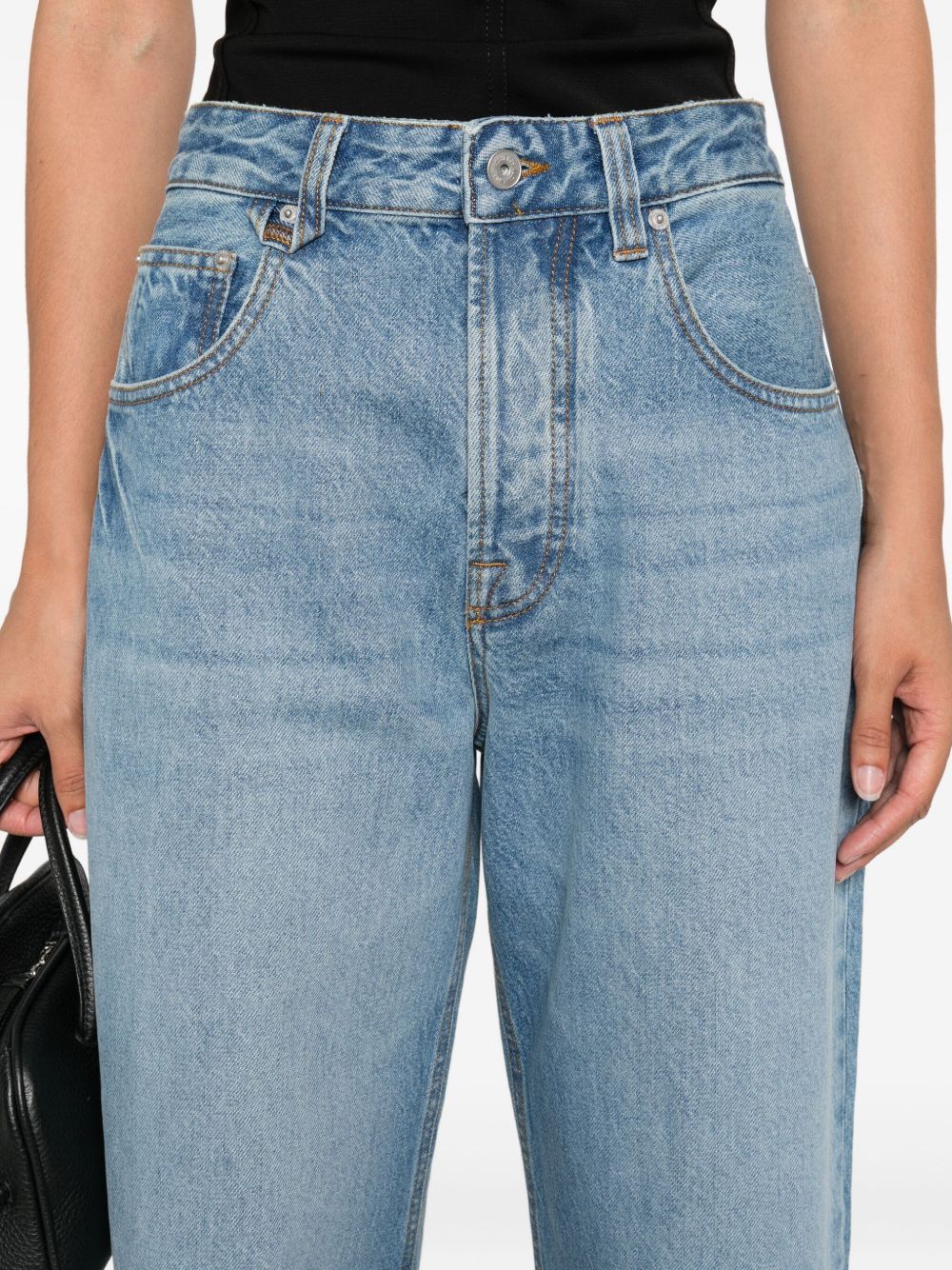 Wide-Leg Indigo Blue Denim Jeans