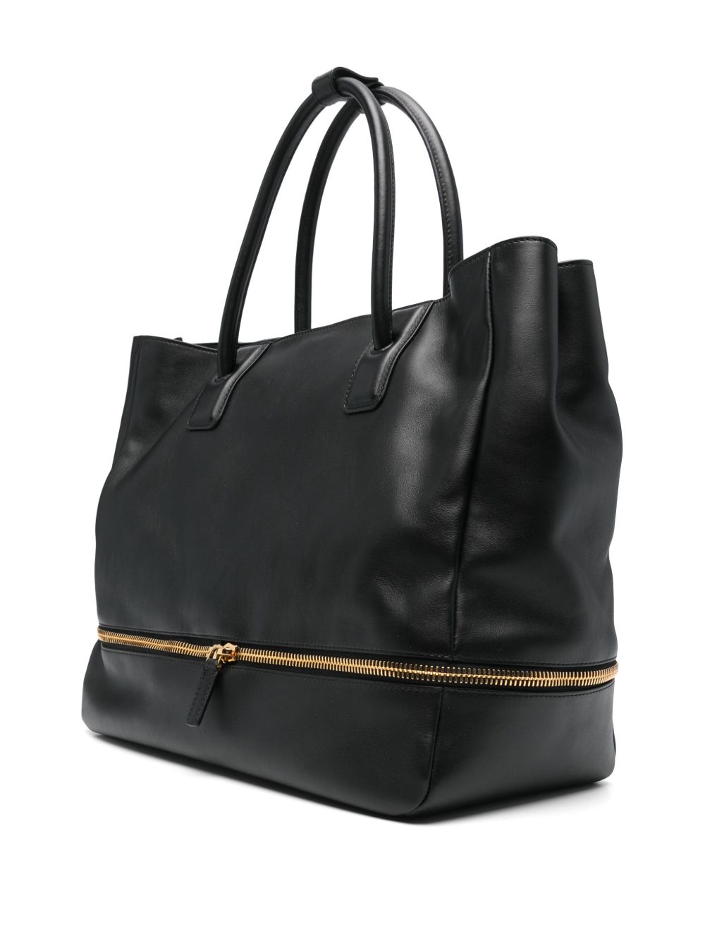 Black Bag with Gold Zipper Detail