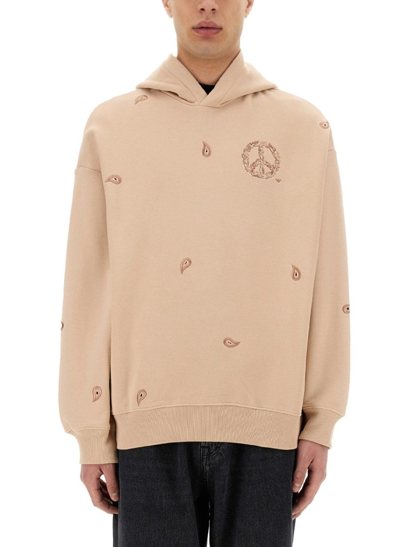 Intricate Embroidered Sweatshirt With Hood