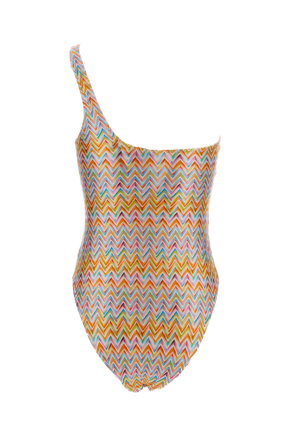 One-Shoulder Multicolor Zigzag Missoni Swimsuit