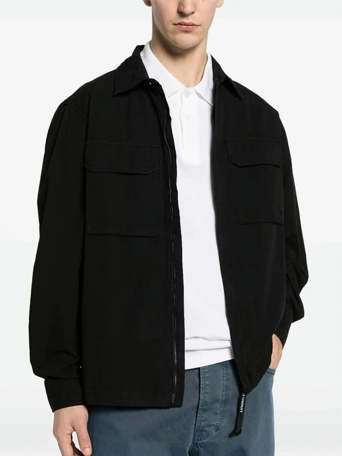Organic Gabardine Zip Lens Overshirt