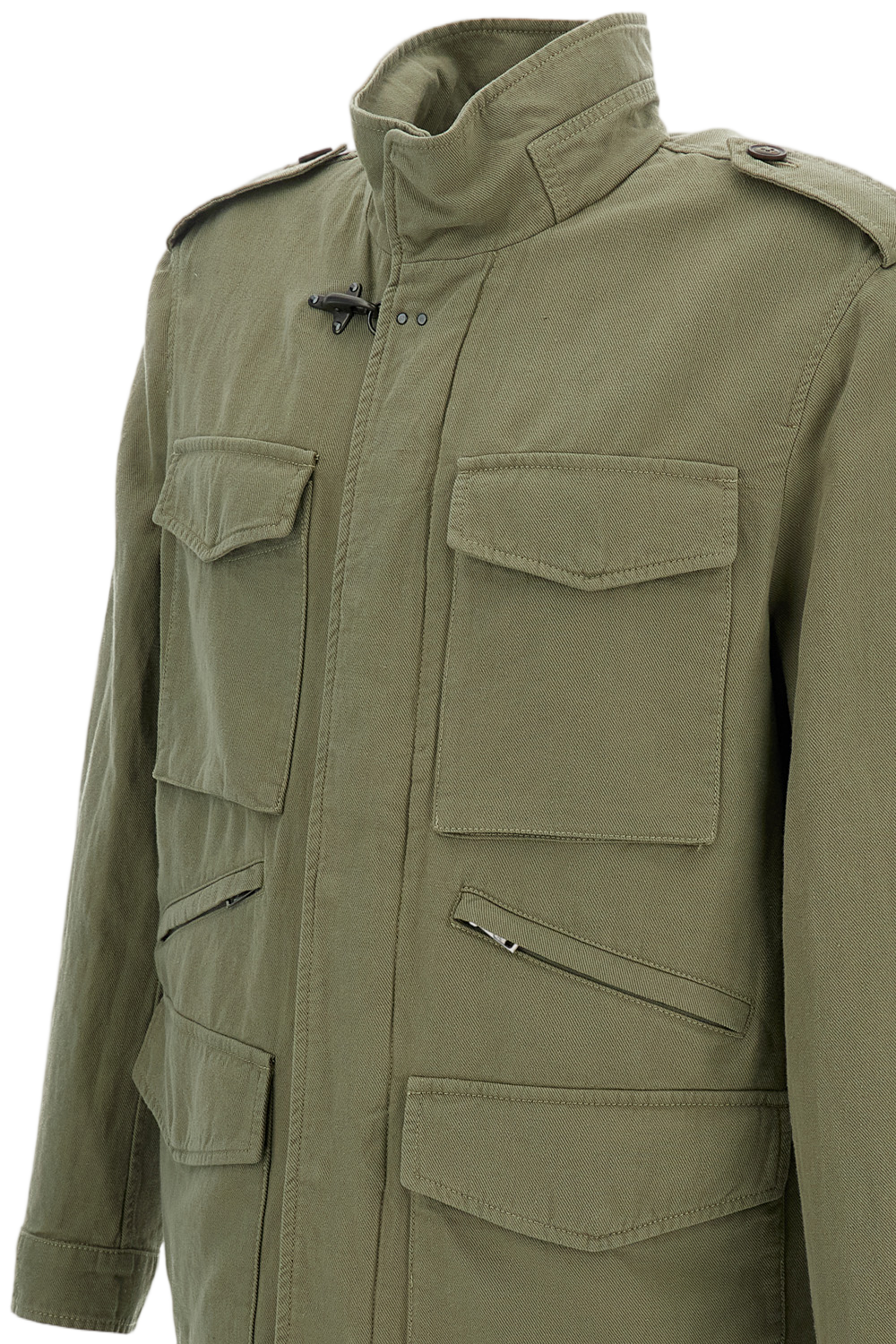 Washed Cotton and Linen Explorer Field Jacket with Iconic Metal Hook