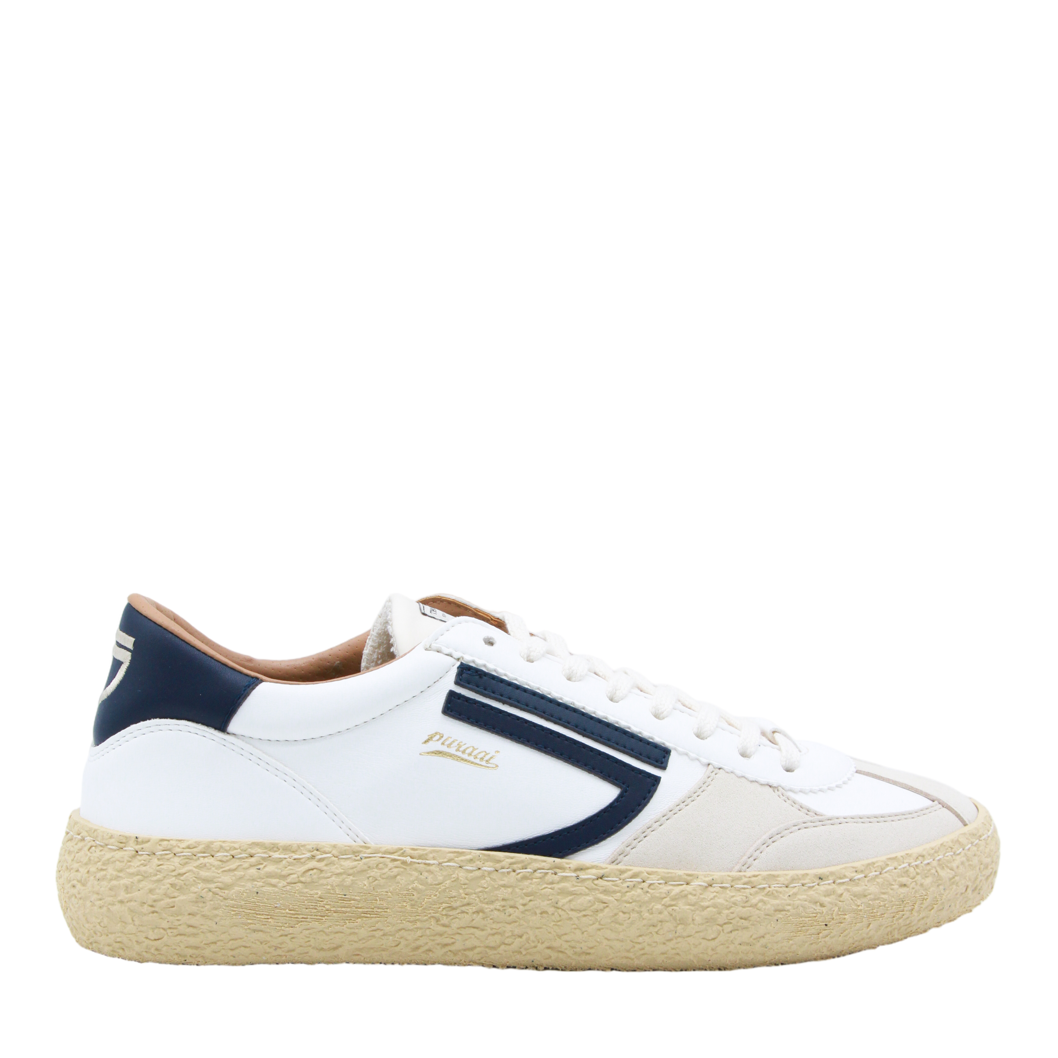 Low-Top Sneakers with Navy Stripe