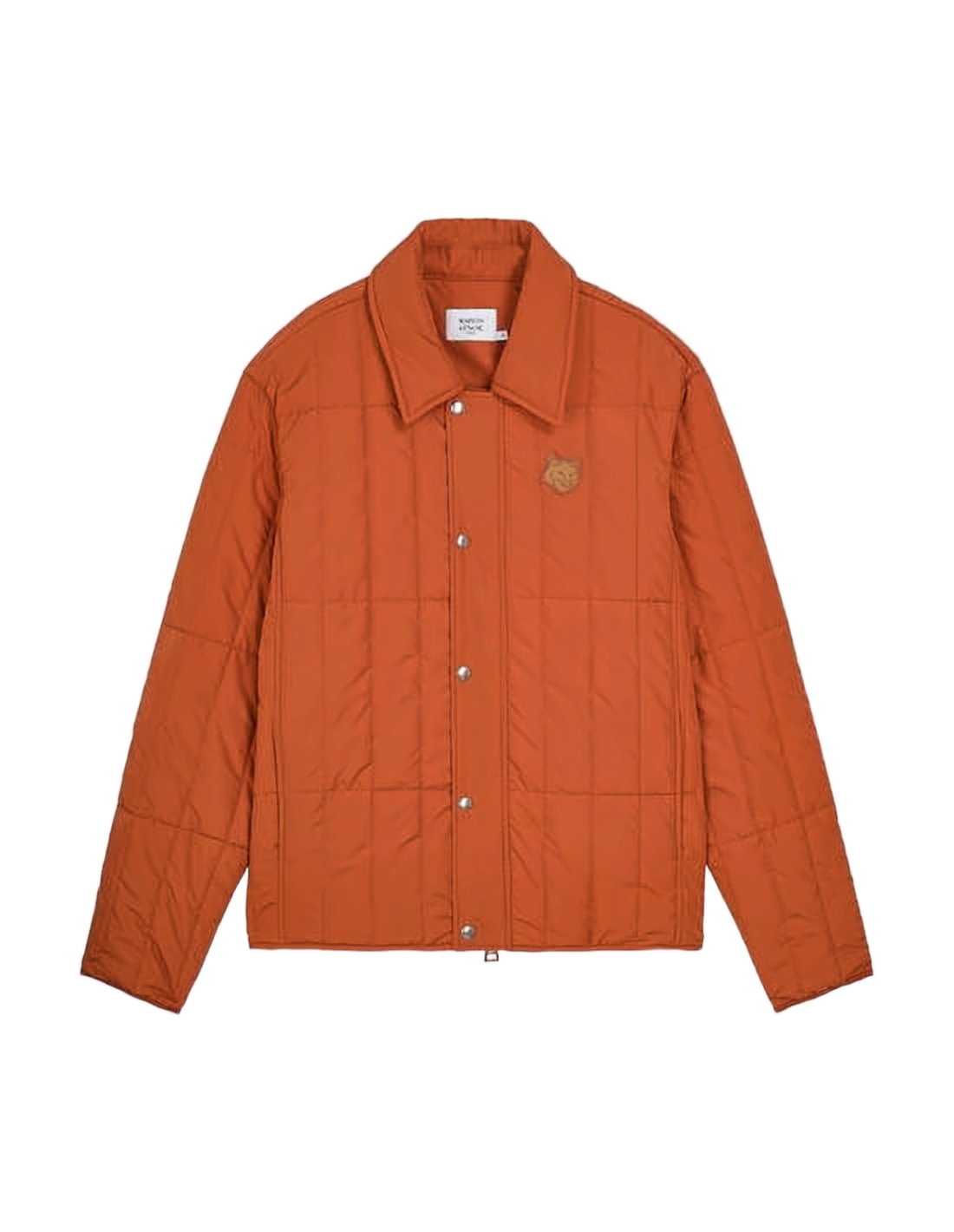 Boxy Quilted Jacket With Classic Collar And Snap Closure