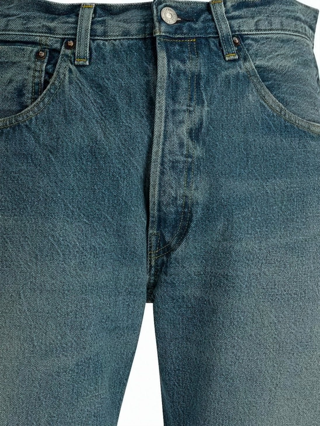 Straight-Leg Denim Pants with Signature Stitching