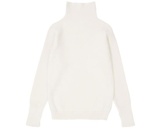 Ribbed Turtleneck Sweater in Pure Merino Wool