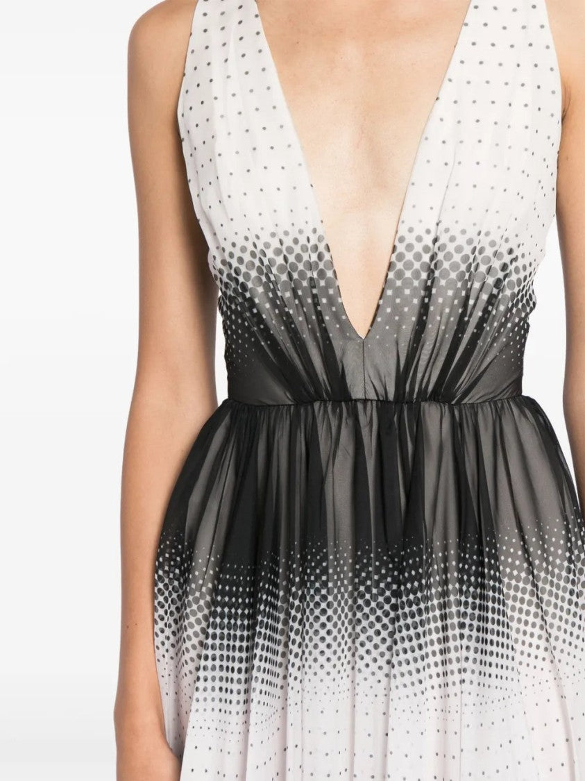 Polka Dot-Print Gradient-Effect Dress