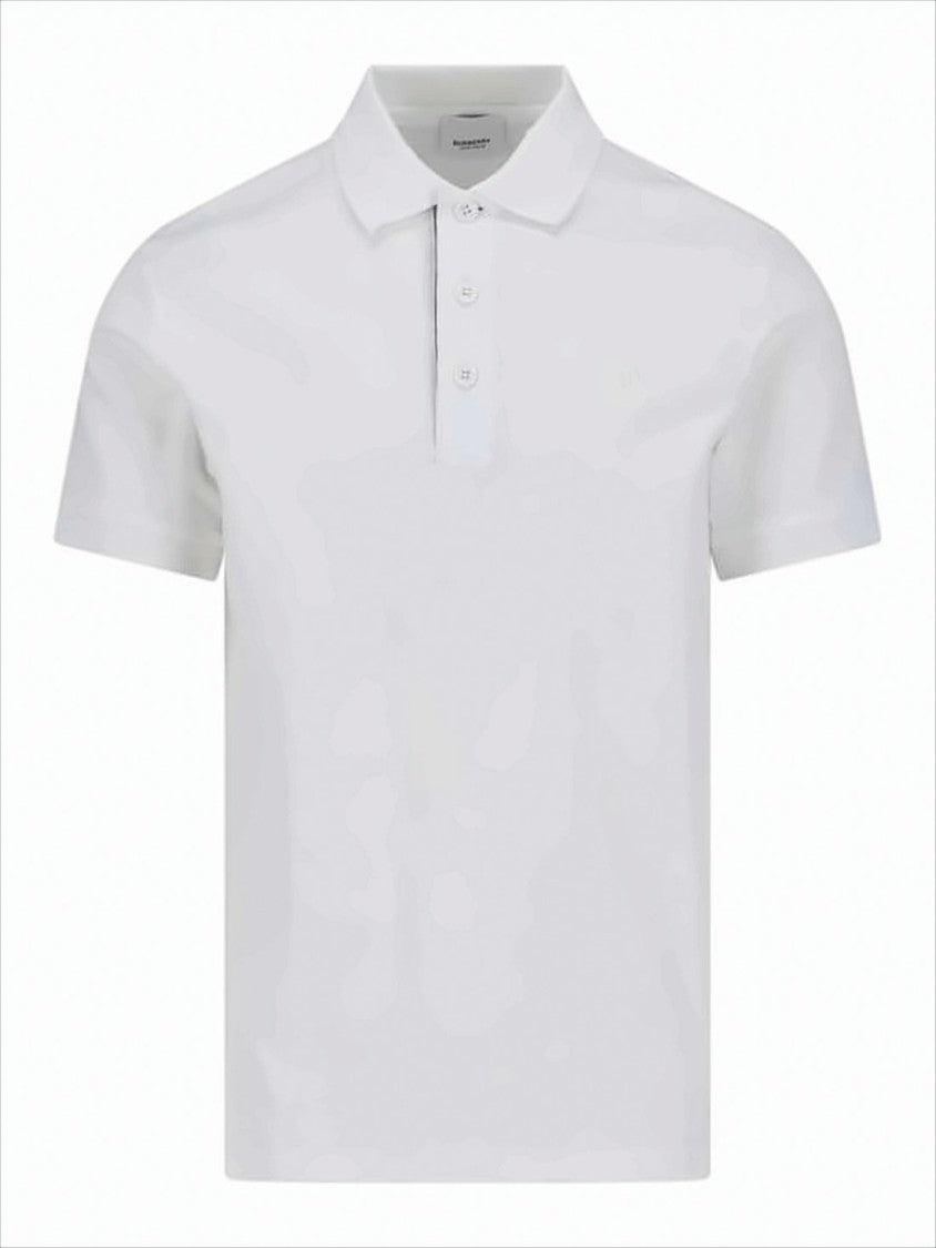Textured Knit White Polo Shirt