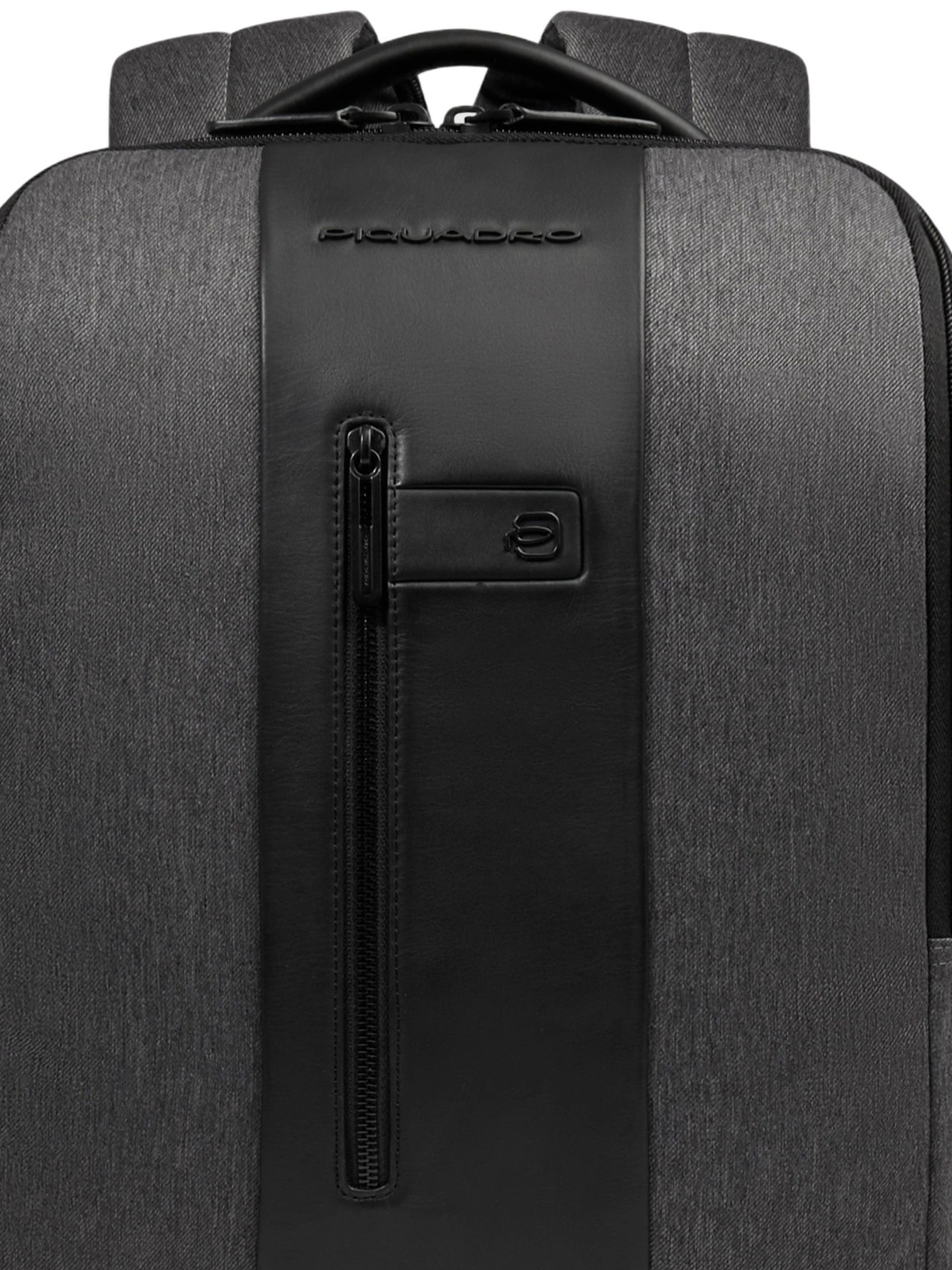 Dark Grey Zaino Structured Fabric/Leather Backpack