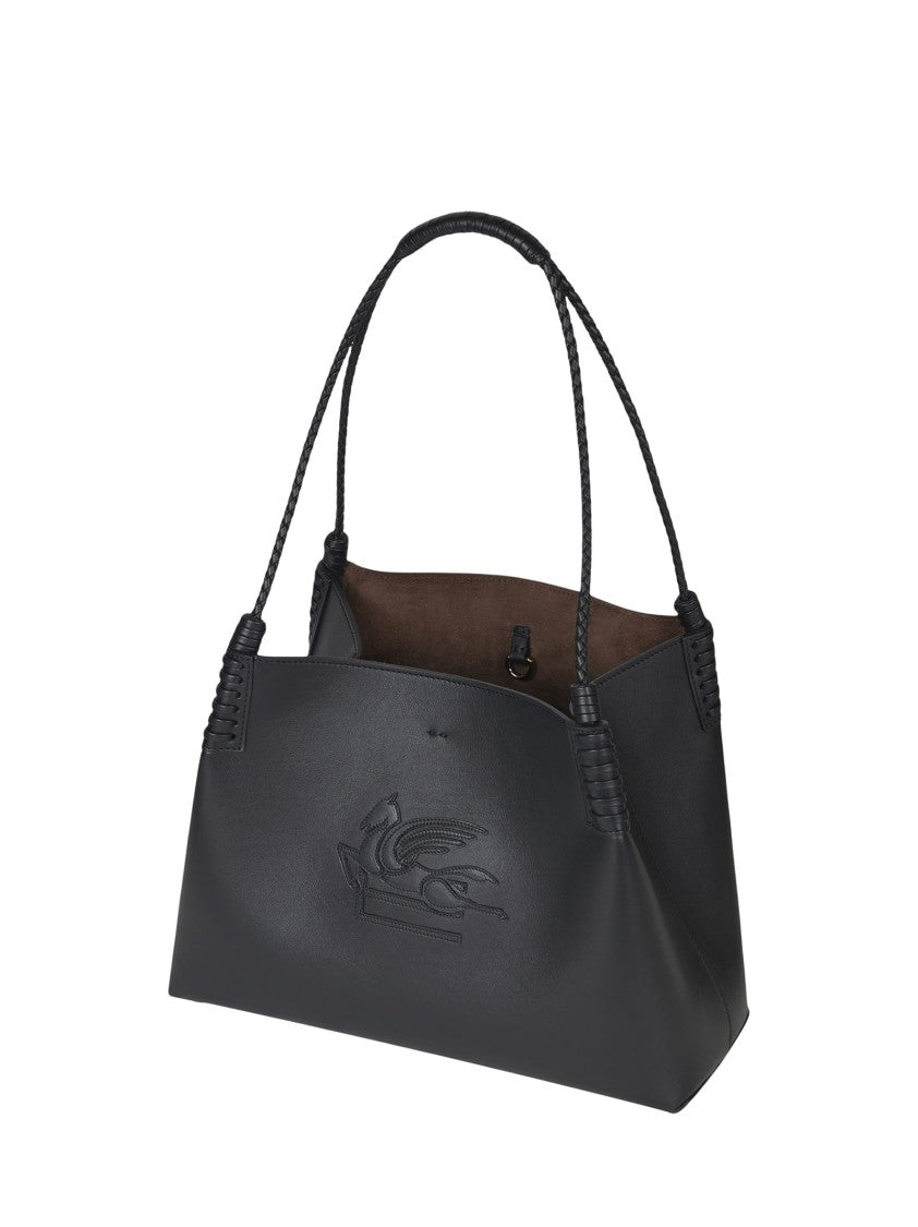 Black Leather Small Libra Tote
