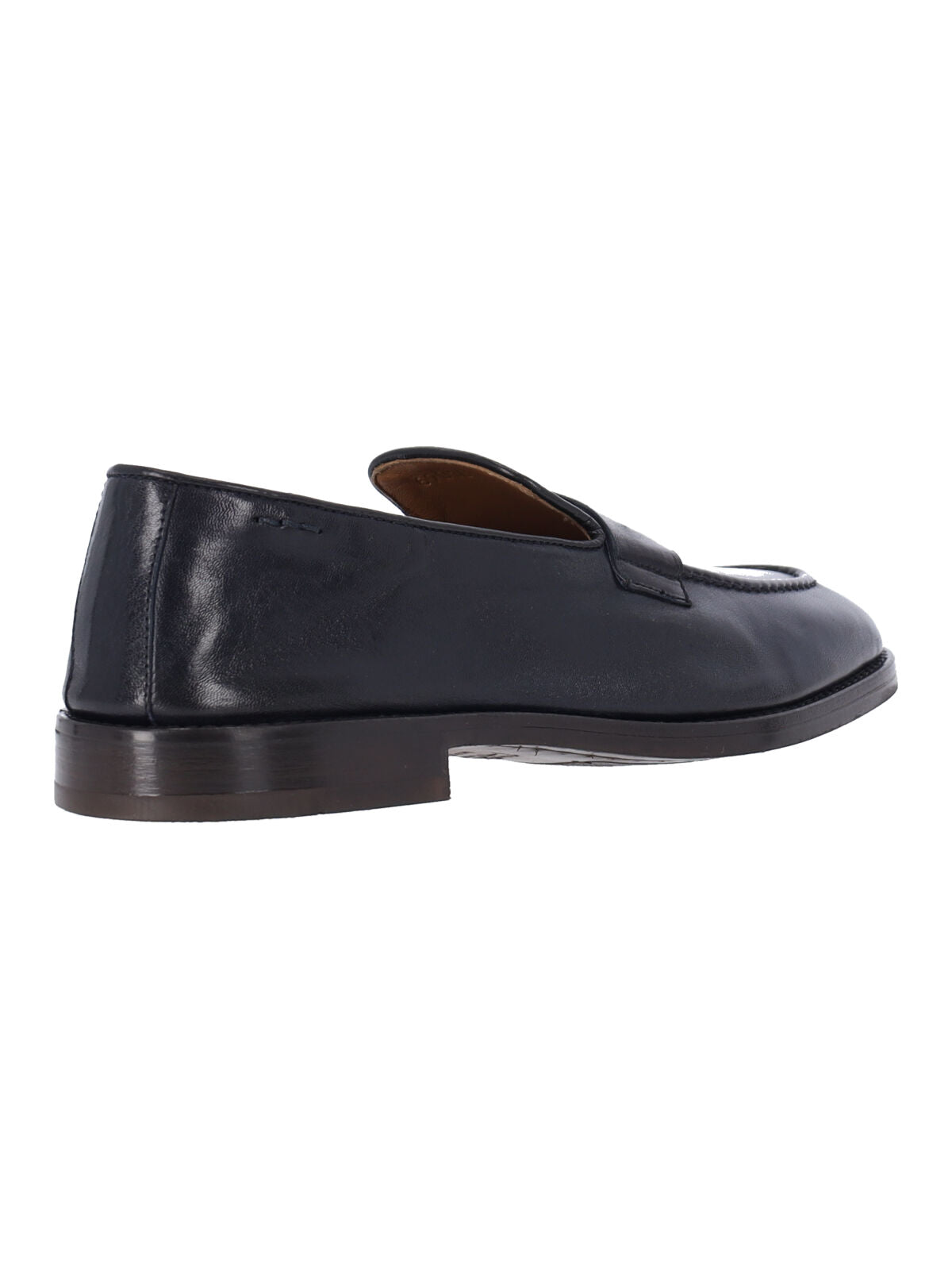 Dark Blue Leather Moccasins