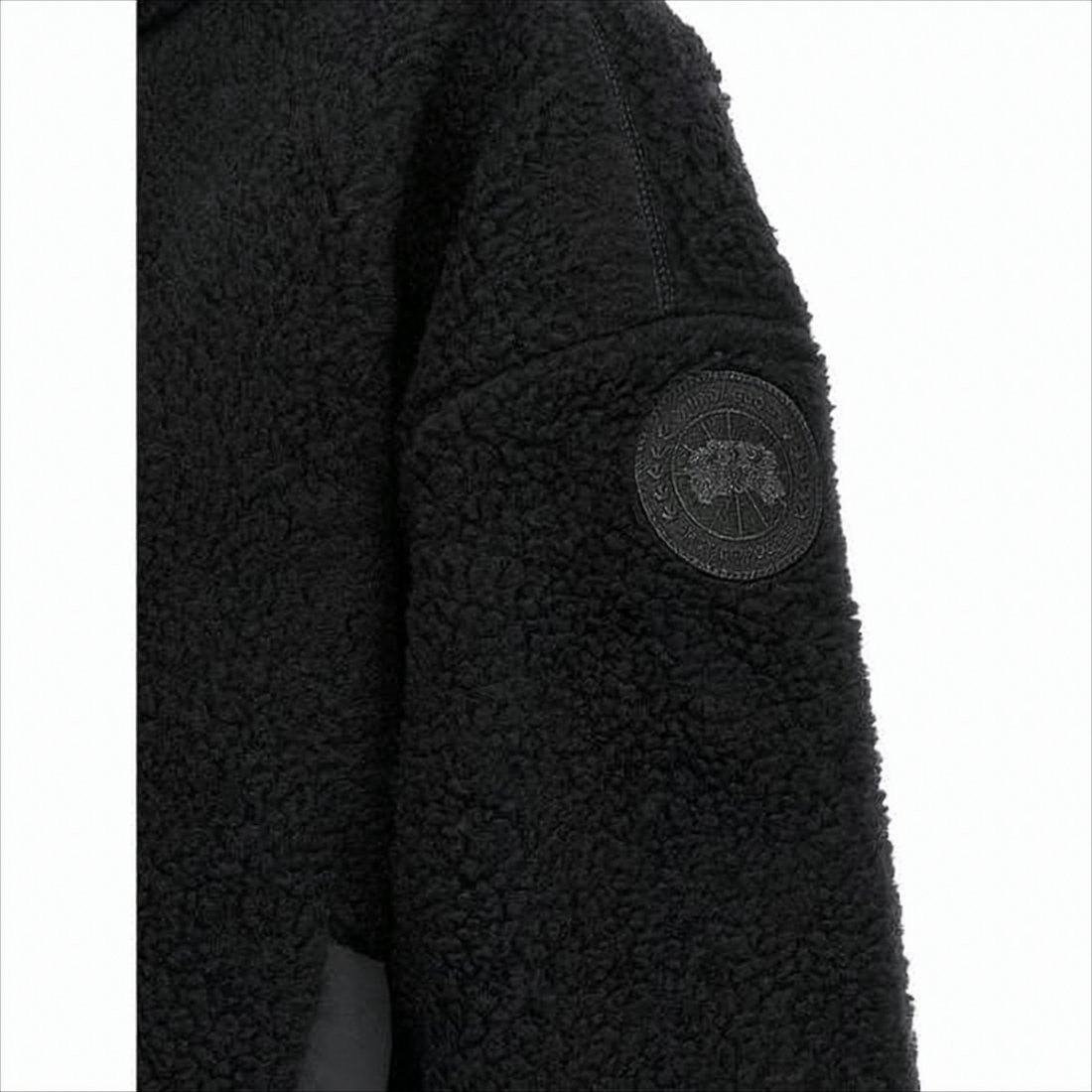 Dual-Texture Black Jacket with Hood and Concealed Zipper