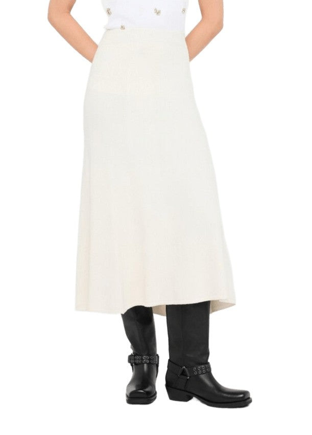 Flared Midi Skirt with Micro-Sequins