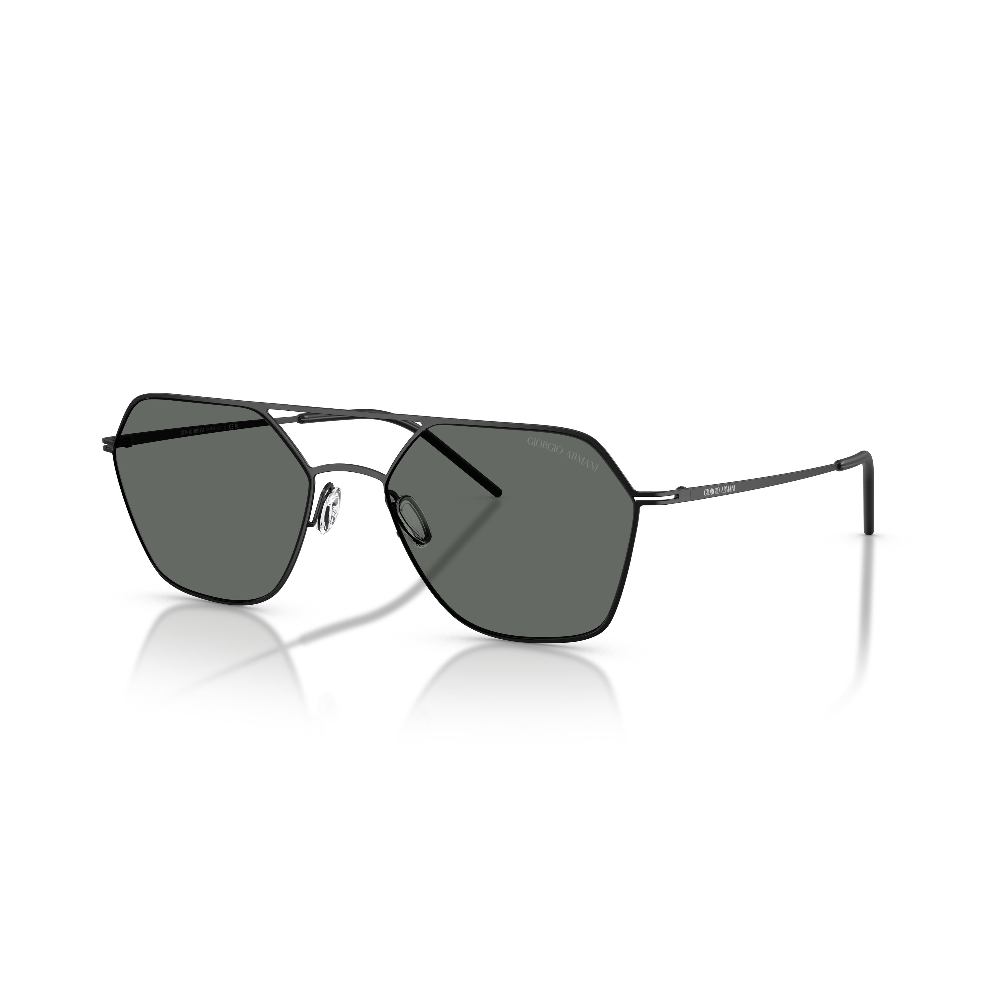 0ar6185 Geometric Metal Frame Sunglasses with Double Bridge Design