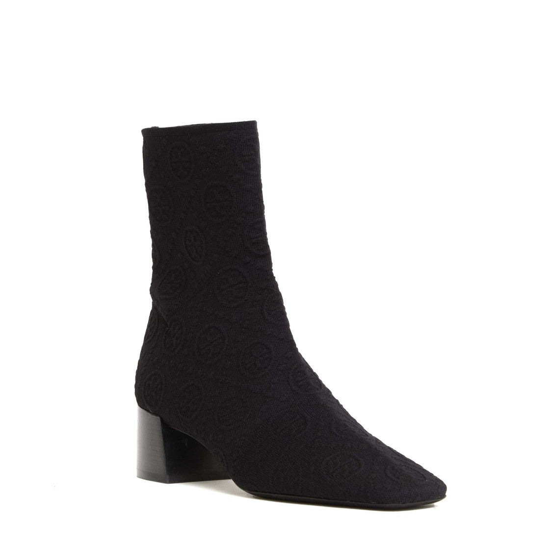 Textured Jacquard Ankle Boots with Nappa Finish