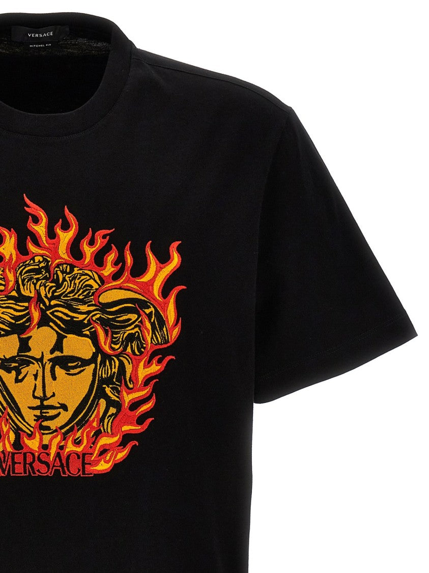 Graphic Embroidered Black T-Shirt