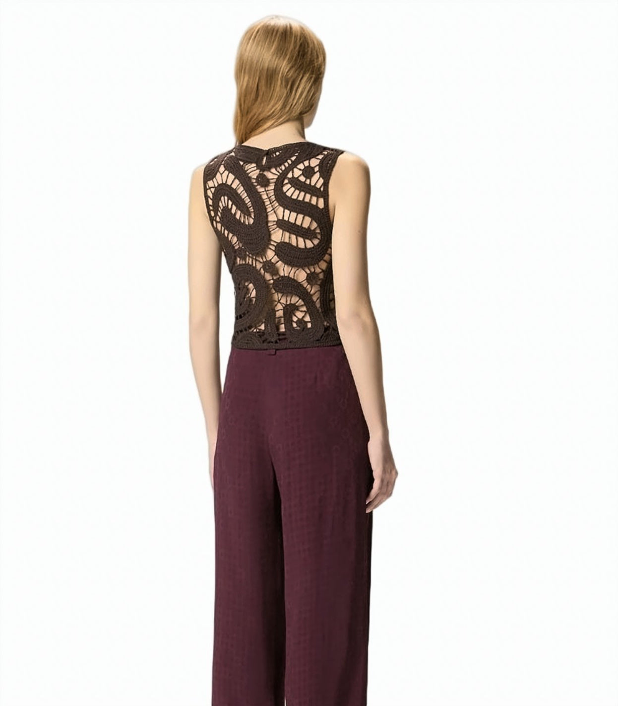 Eruzione Crochet Sleeveless Knit Top
