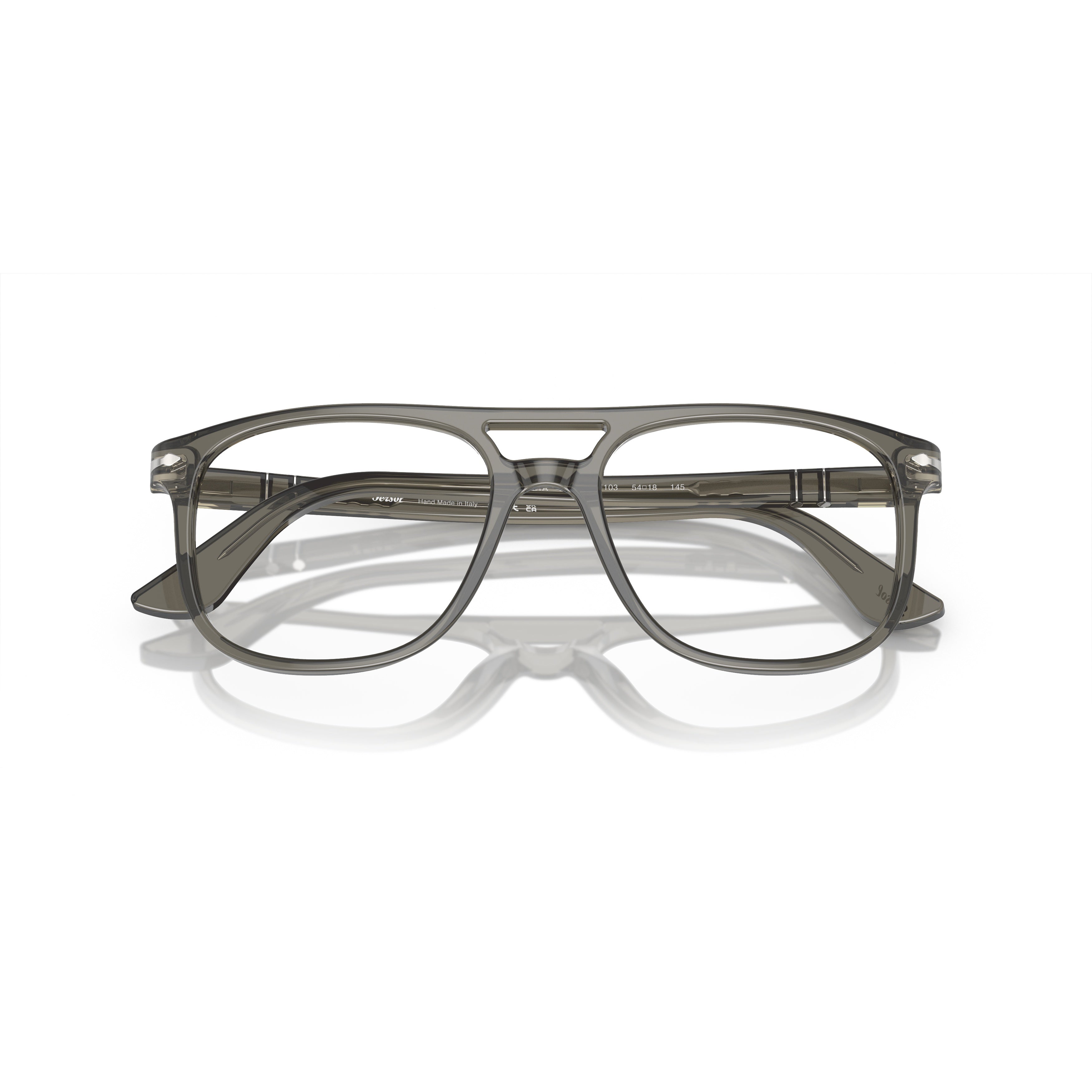 0po3329v Translucent Grey Acetate Aviator Eyeglasses