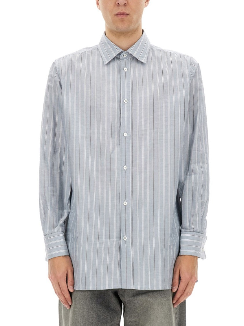 Classic Striped Button-Down Shirt In Soft Cotton