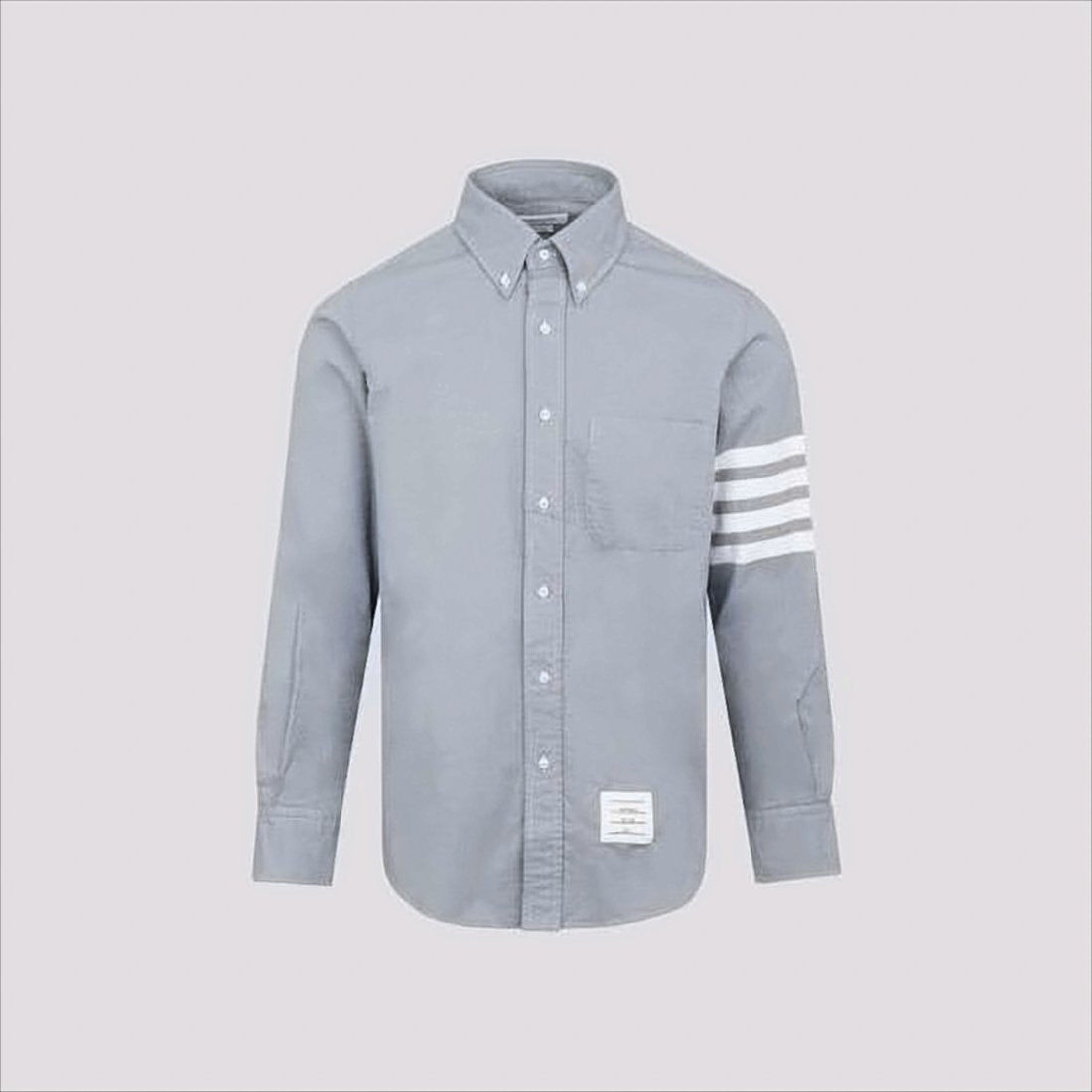 Long-Sleeve Shirt with Classic Collar and Striped Detailing