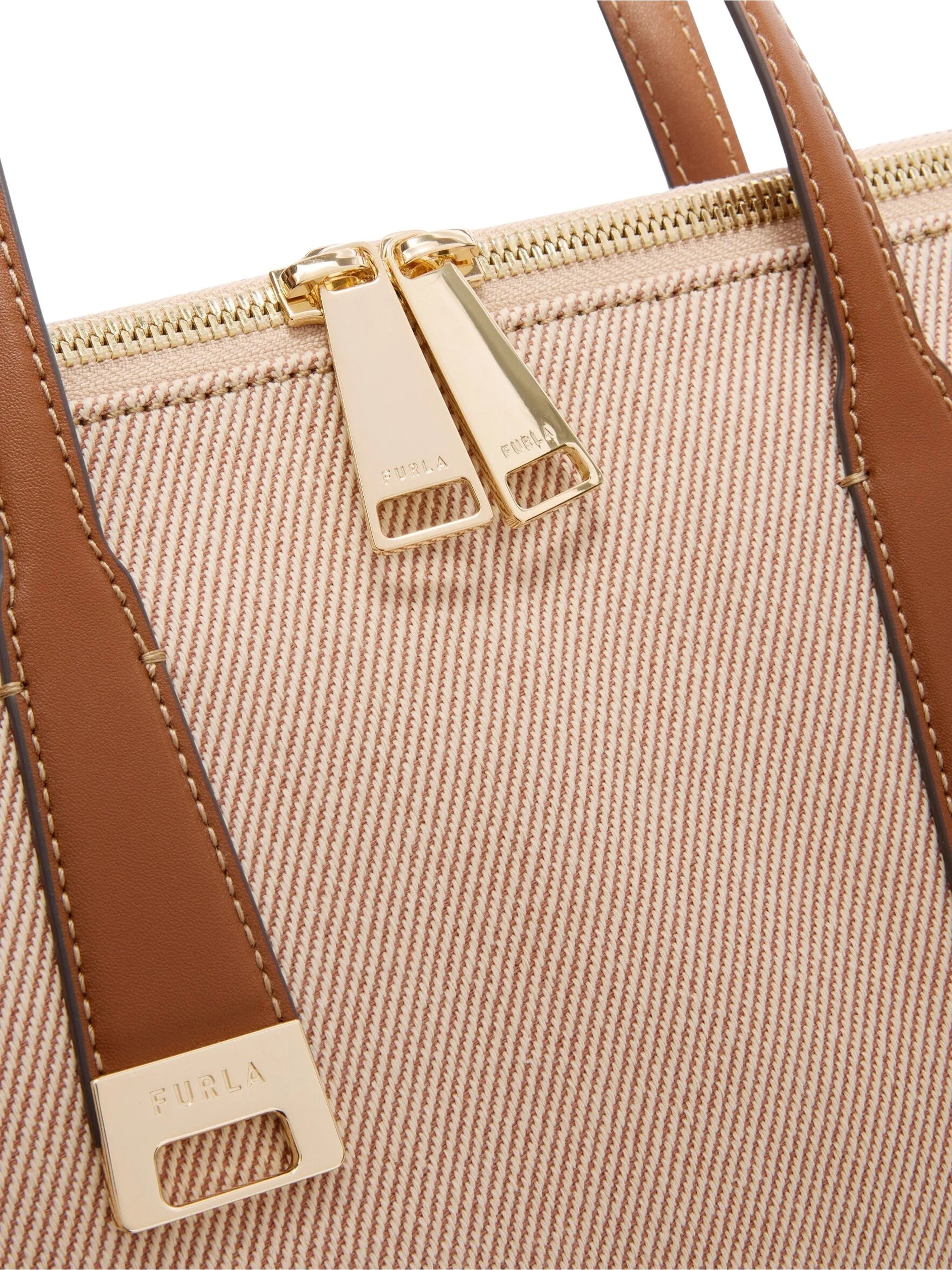 Olivia L Tote Beige Cotton Leather Tote