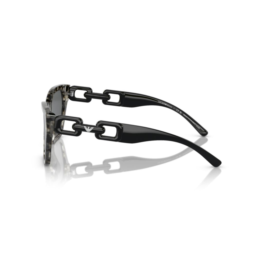 4203u Sole Cat-Eye Acetate Sunglasses with Linked Chain Temples