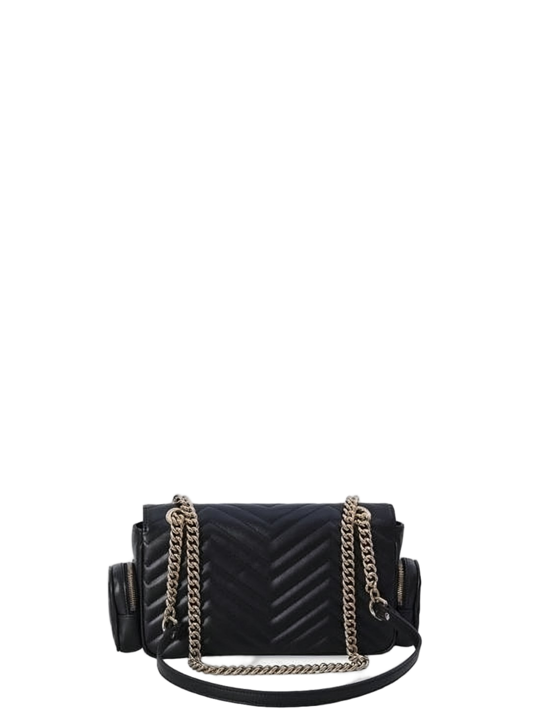 Chevron-Pattern Quilted Leather Crossbody Bag