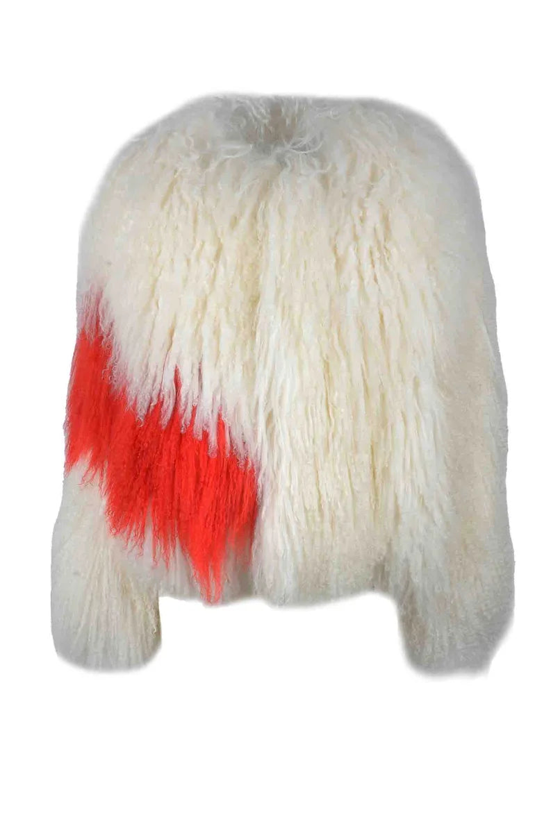 Real Fur Outerwear - White/Red