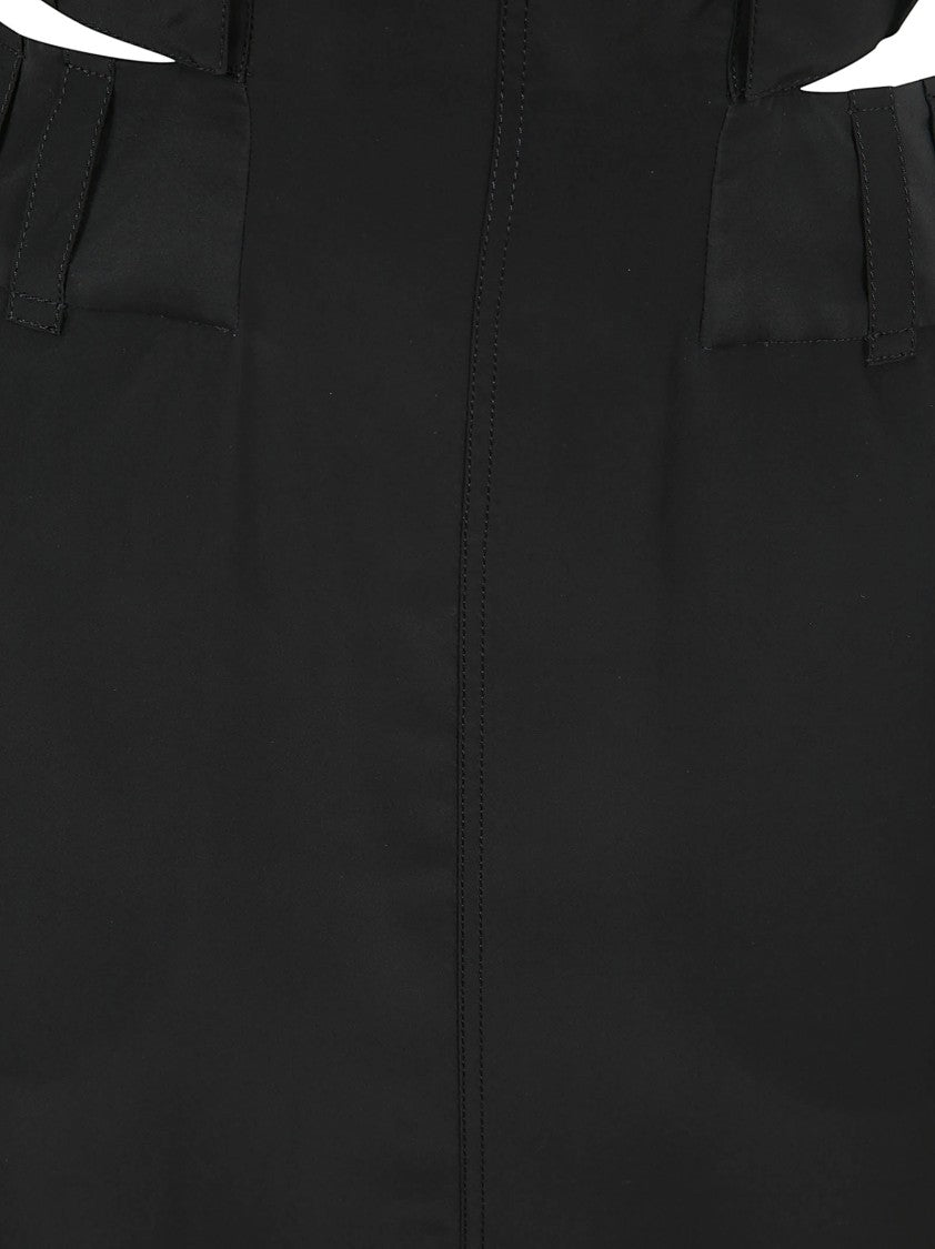 Structured Black Dress With High Neckline