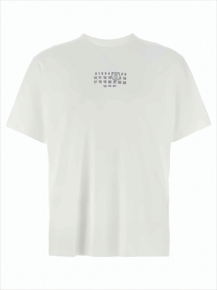Boxy Crew Neck Cotton Tee with Minimalist Graphic