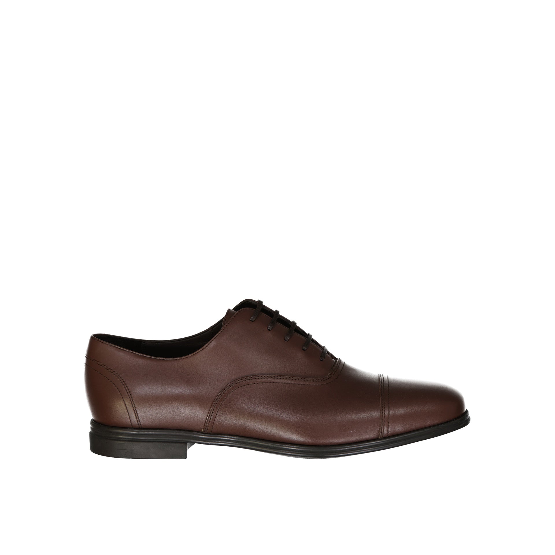 Spice Leather Shoes with Polished Finish and Lace-Up Design