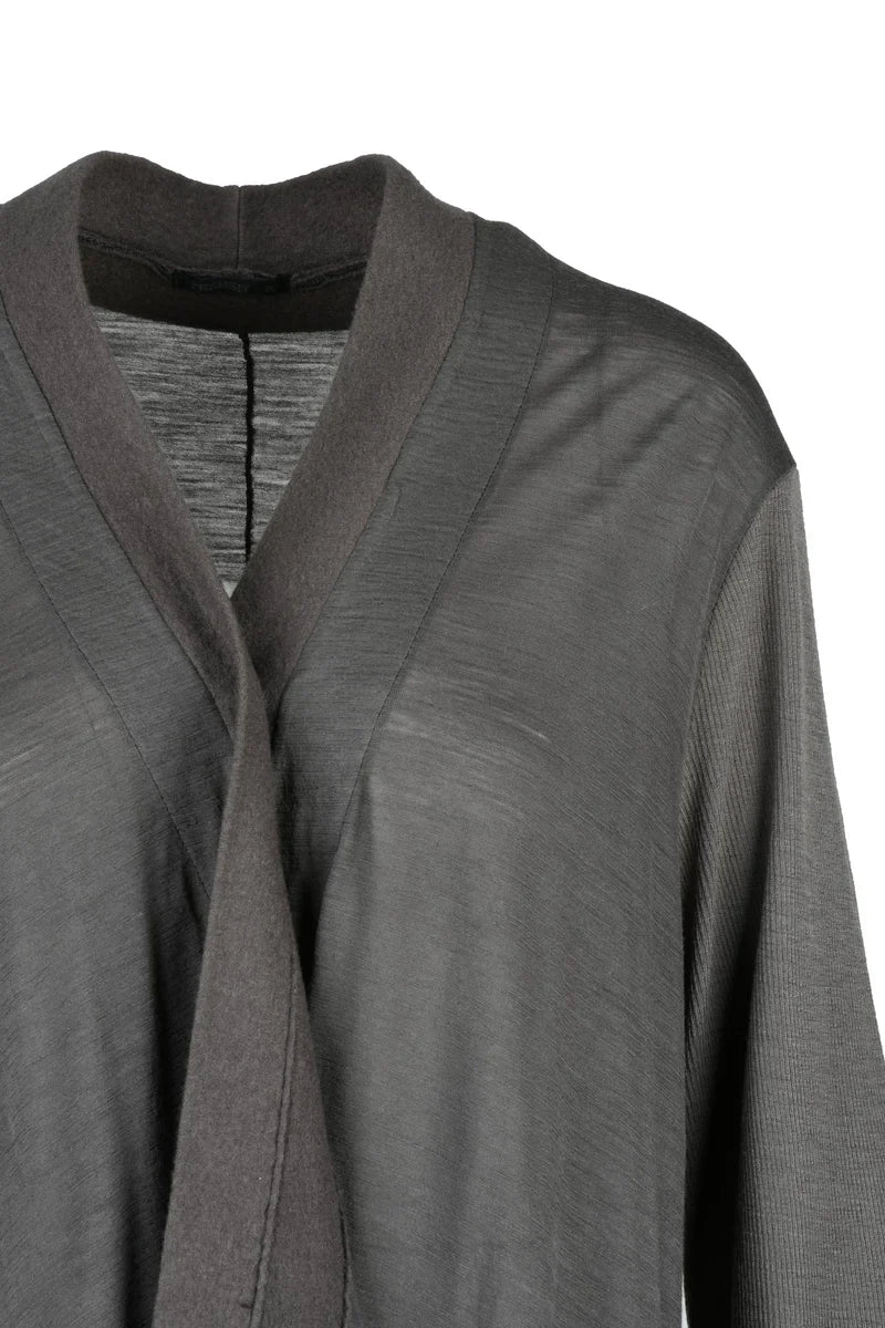 Long Open Cardigan - Brown