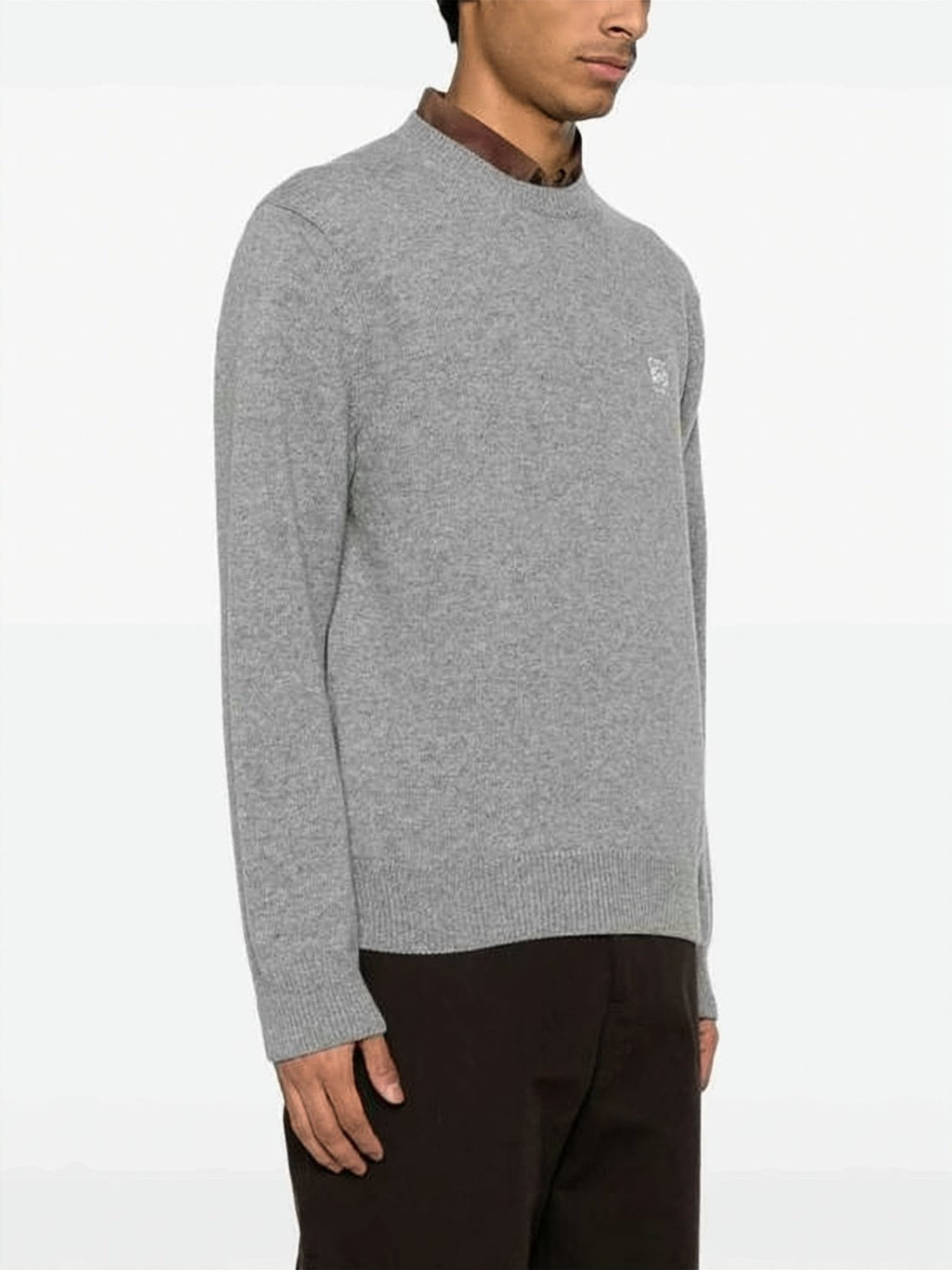 Medium-Weight Wool Sweater With Crew Neckline