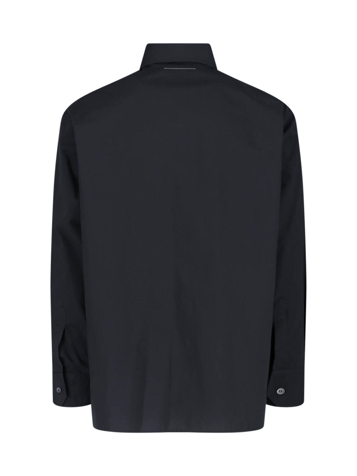 Black Spray Print Cotton Logo Shirt