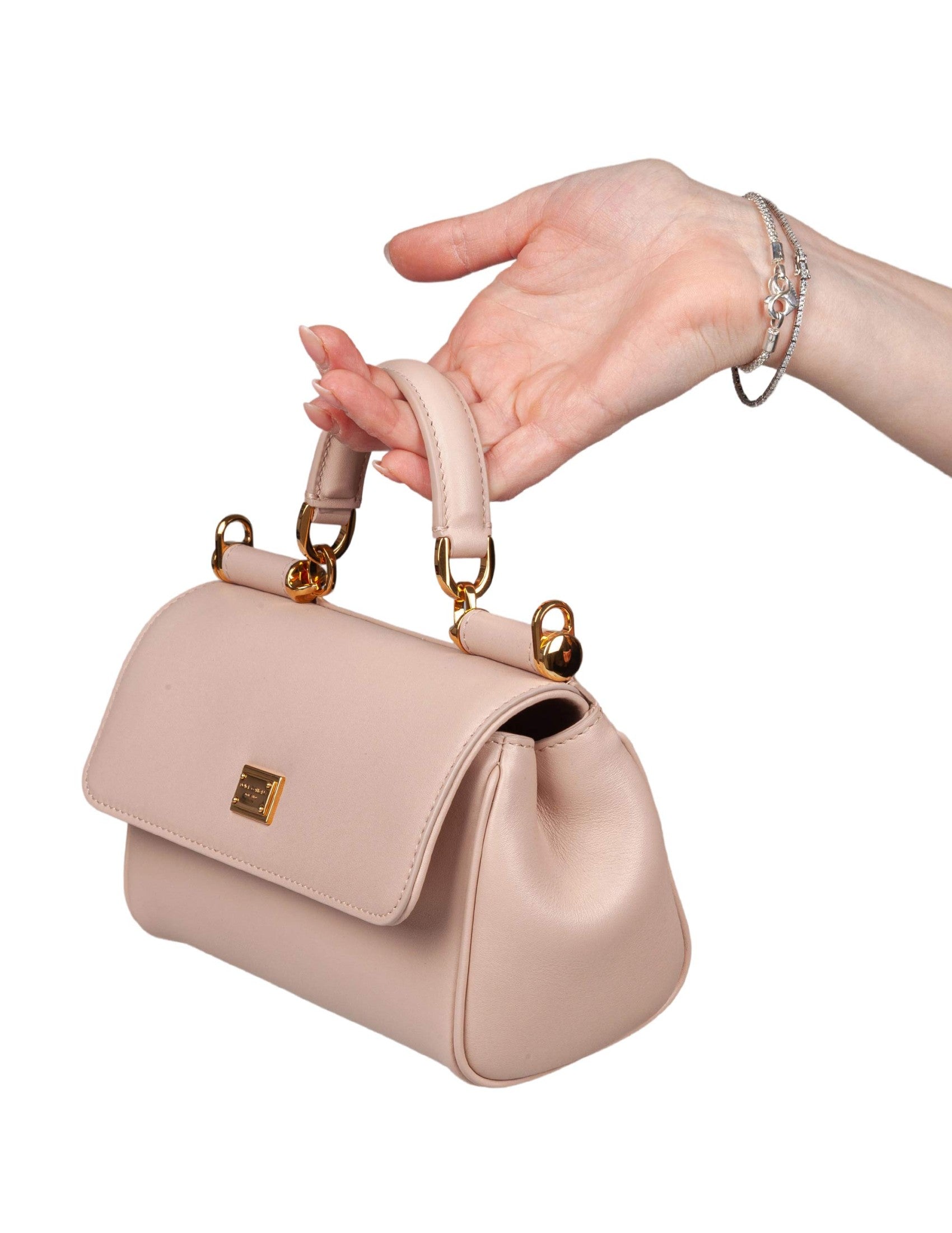 Sicily Handbag In Nude Leather