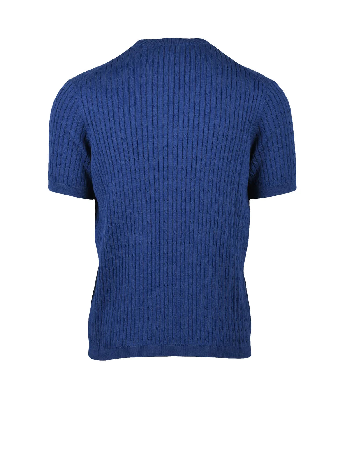 Indigo Cotton Cable Knit Crew Top