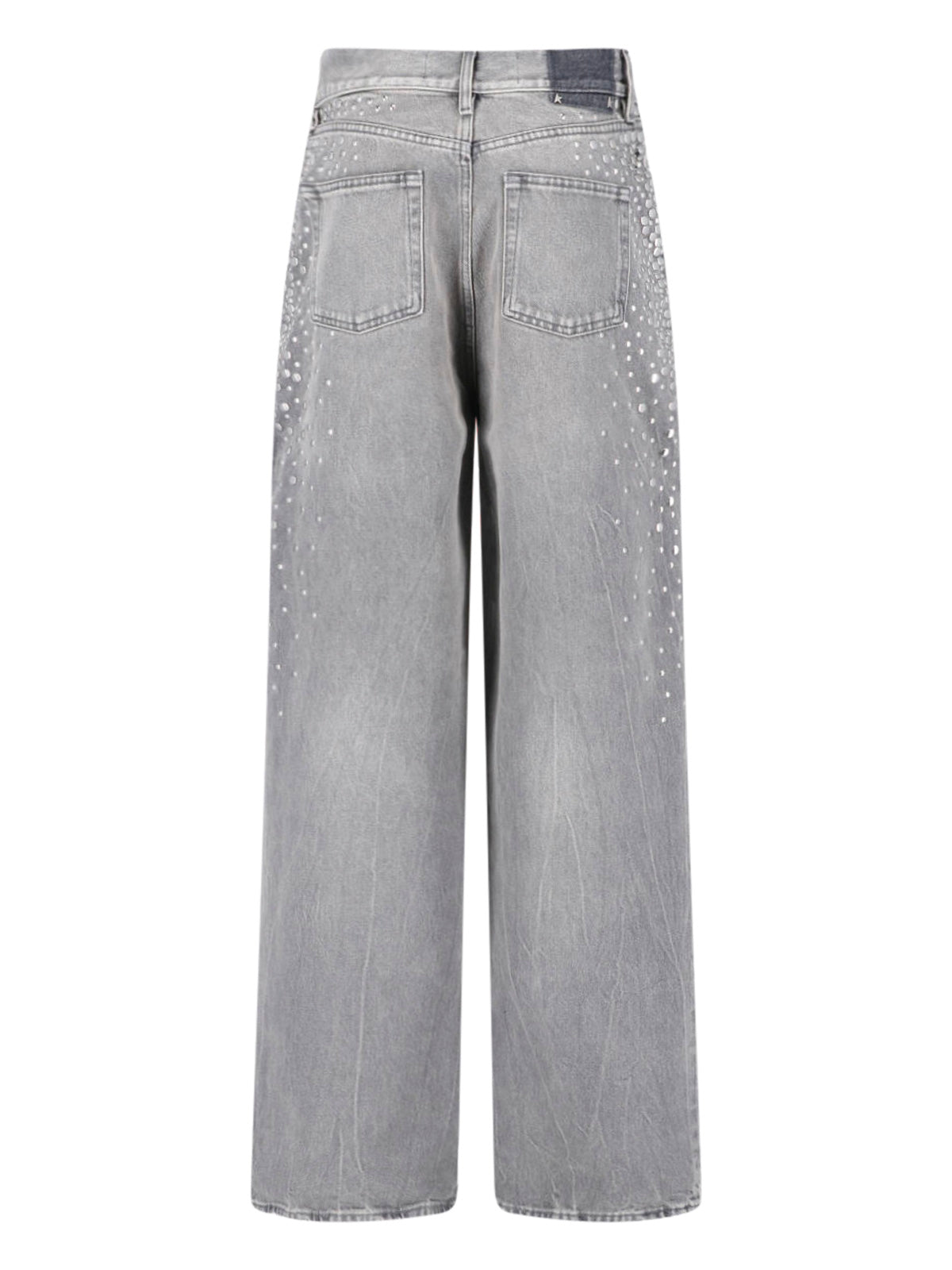 Gray Melody Mid-Rise Studded Denim Jeans